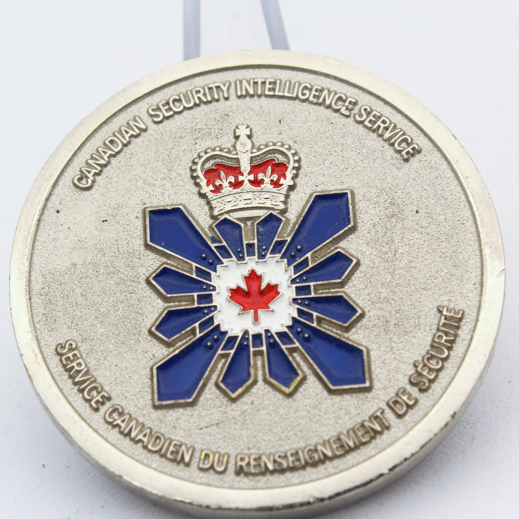 Canadian Security Intelligence Service CSIS Challenge Coin 1.75” Copper Silver Tone Enamel Pre-Owned