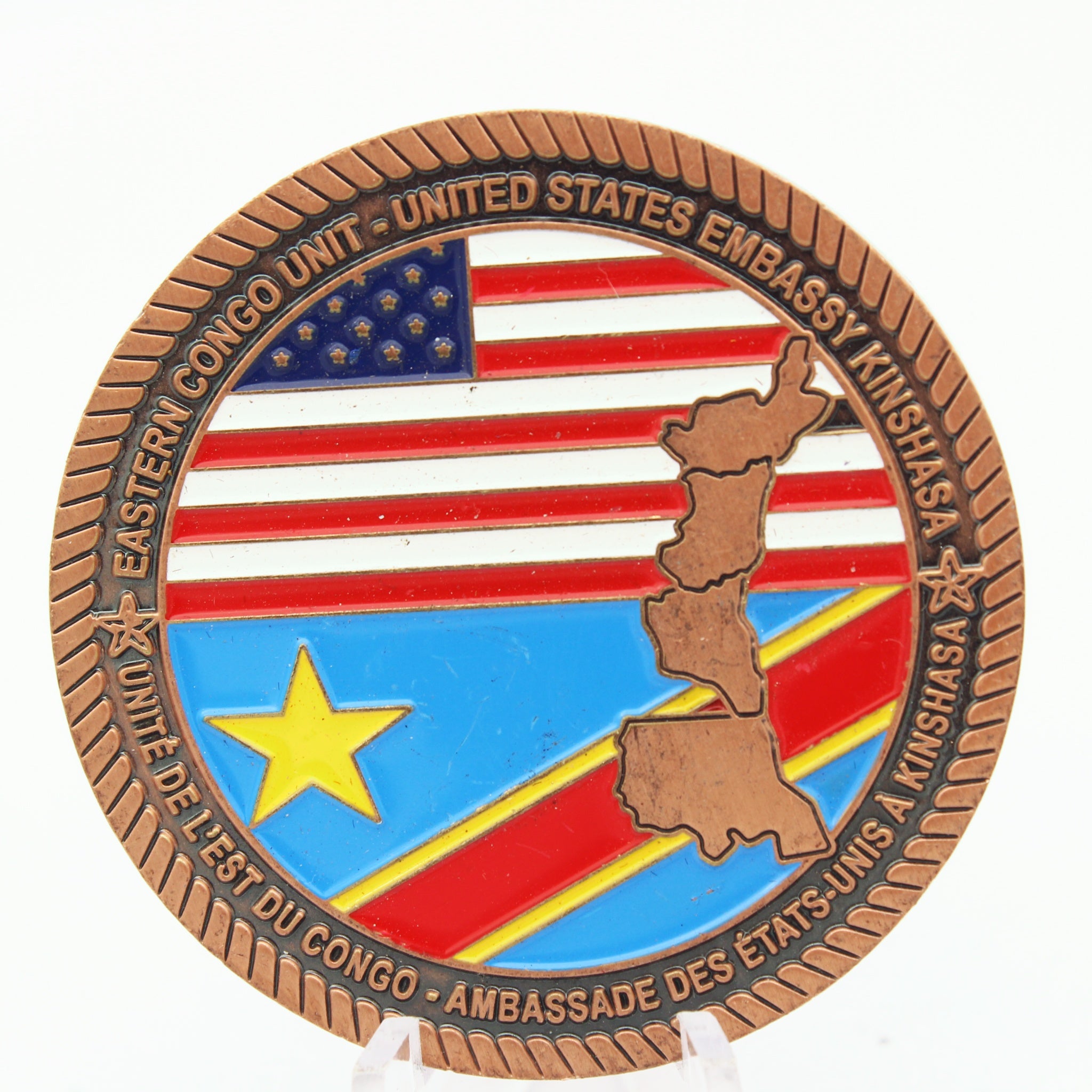 U.S. Embassy Kinshasa Eastern Congo Unit Challenge Coin 2in Copper – Pre-Owned