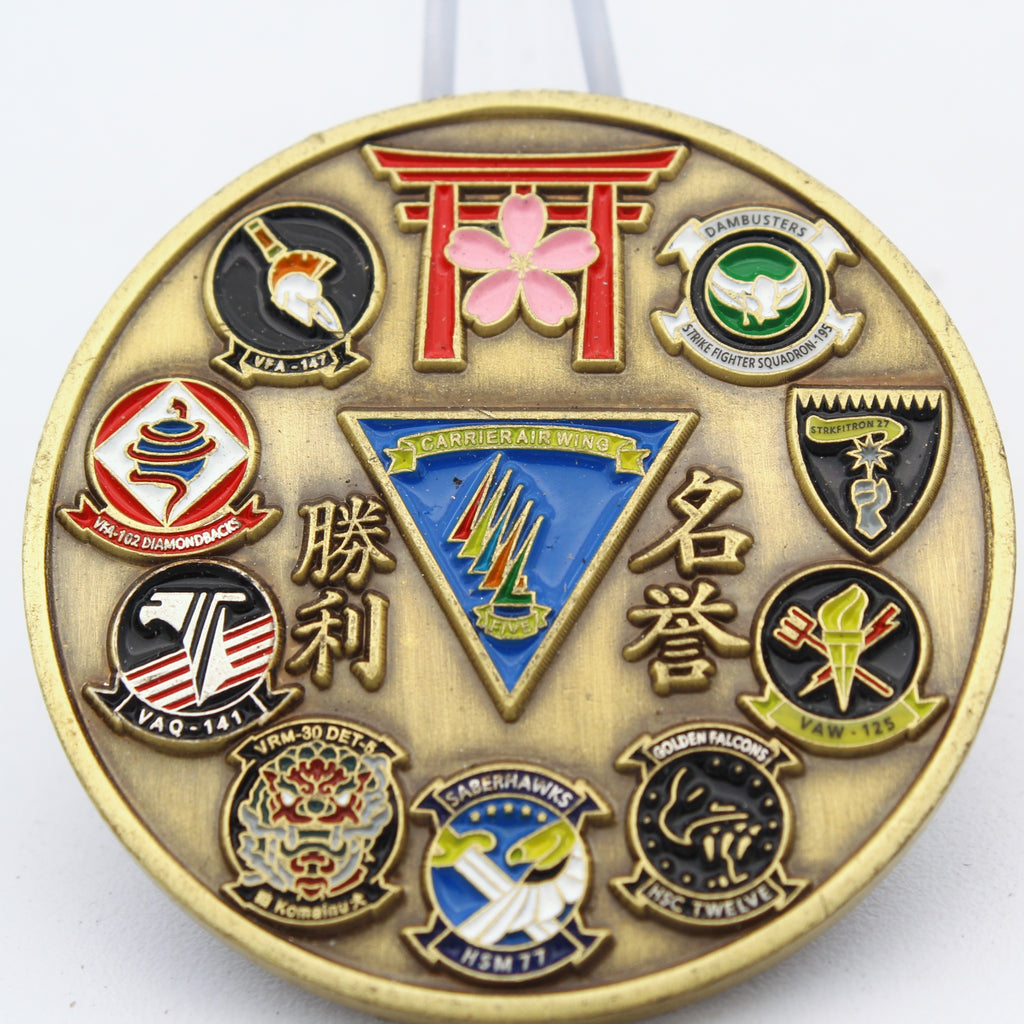 US Navy Carrier Air Wing Five CVW-5 Challenge Coin Capt Brian G Kesselring 1.75"Pre-owned