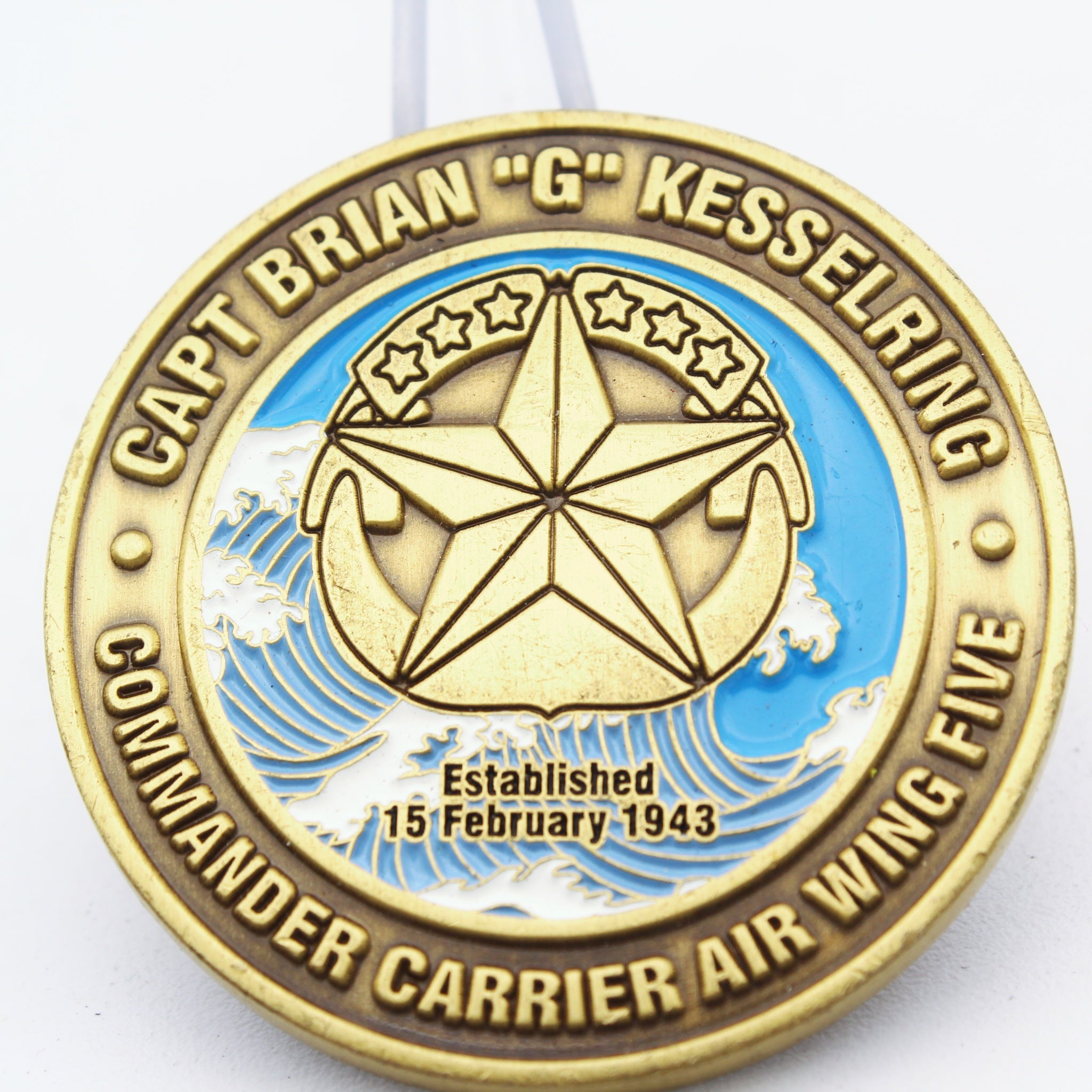 US Navy Carrier Air Wing Five CVW-5 Challenge Coin Capt Brian G Kesselring 1.75"Pre-owned