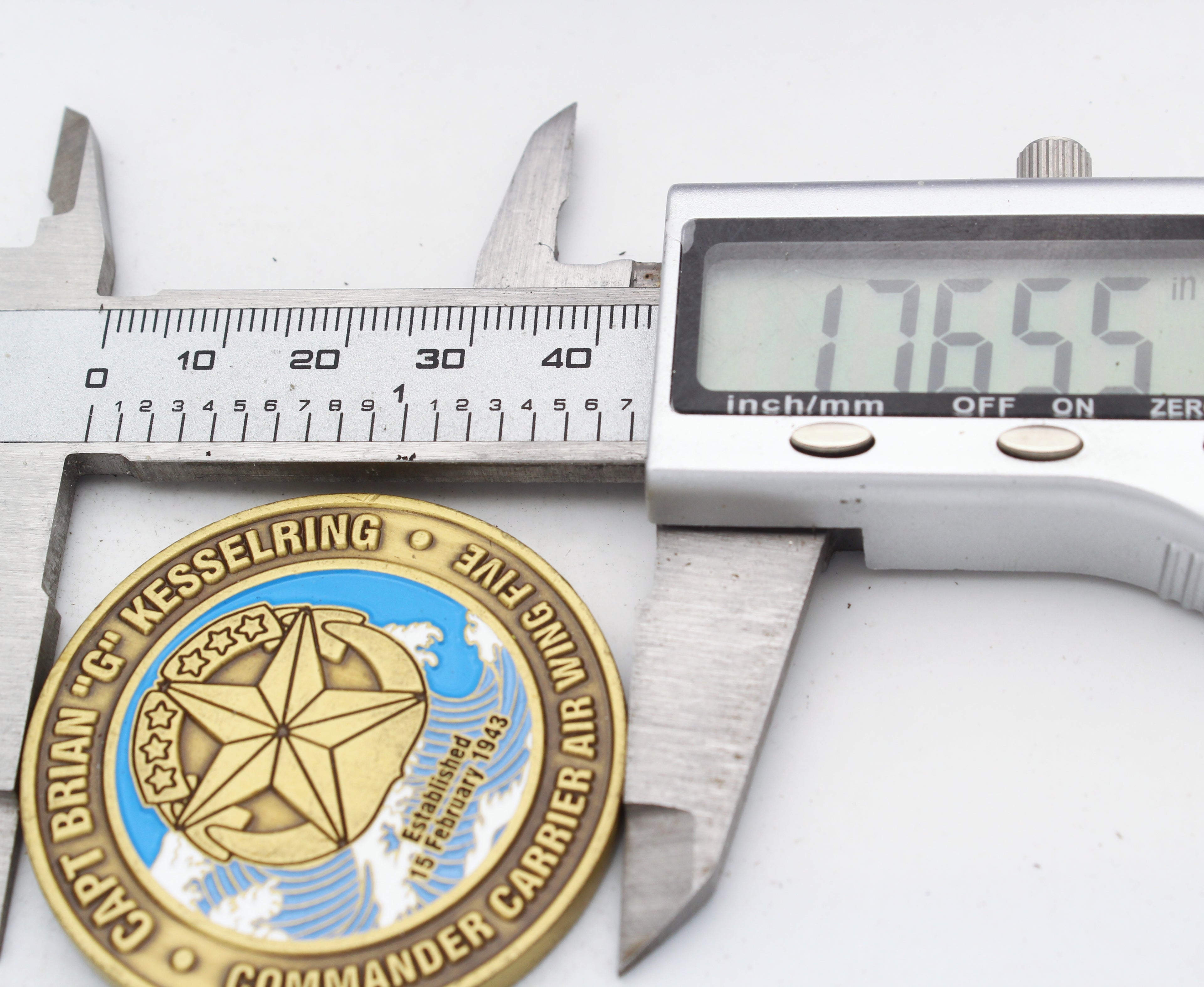 US Navy Carrier Air Wing Five CVW-5 Challenge Coin Capt Brian G Kesselring 1.75"Pre-owned