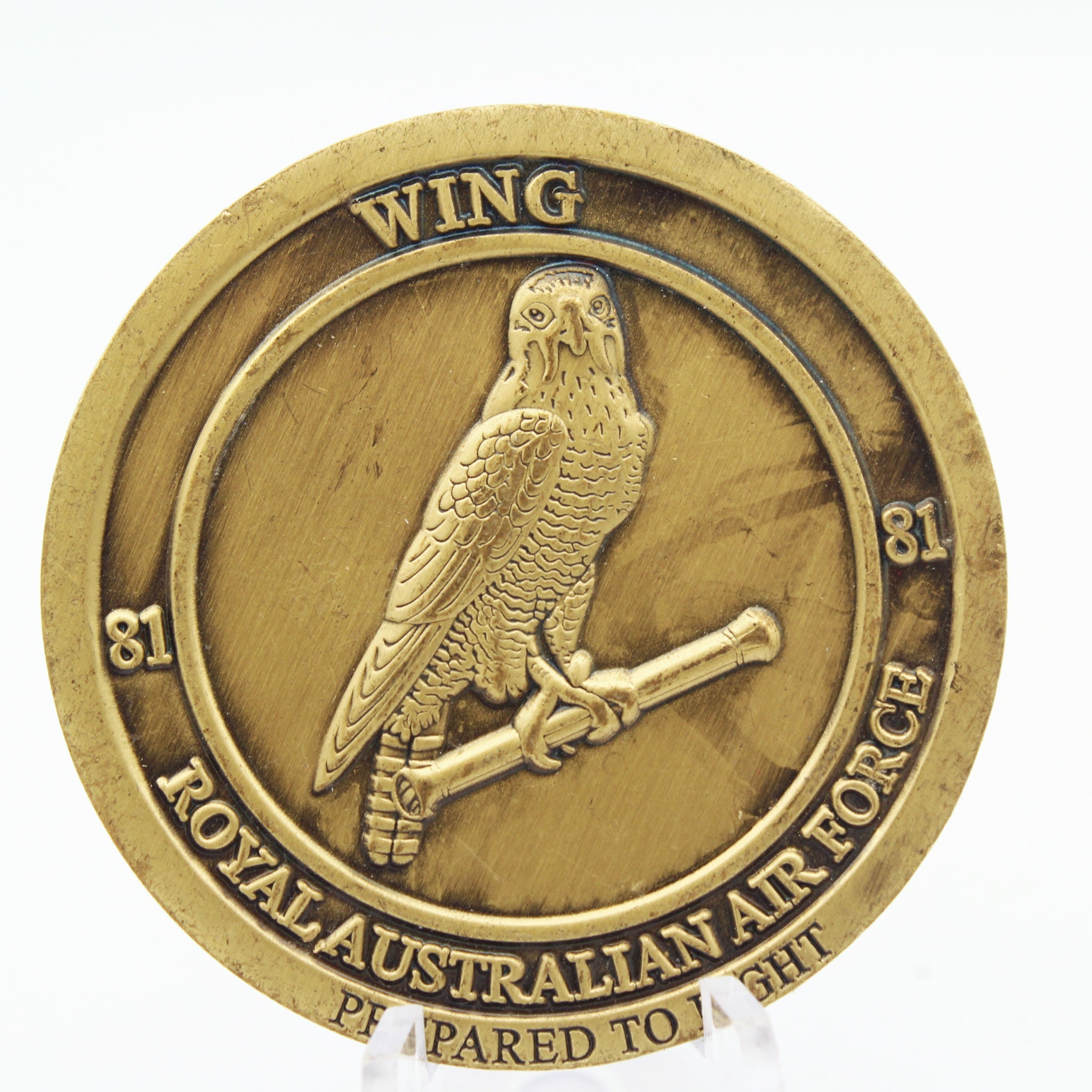 Royal Australian Air Force 81 Wing Copper Challenge Coin 1.88" Pre-Owned