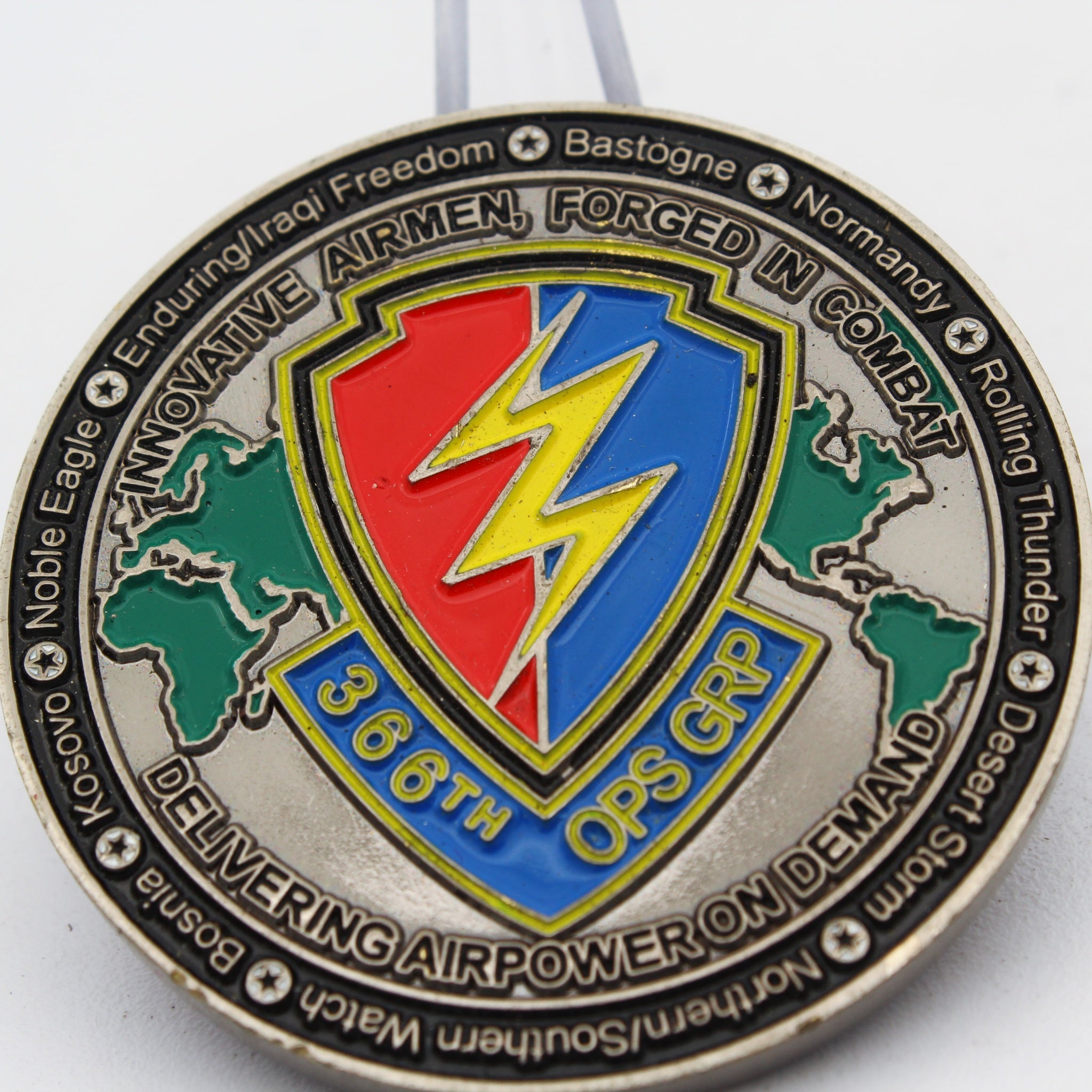 USAF F-15/F-16 Aviation 366th Operations Group Challenge Coin 2"Pre-Owned Copper