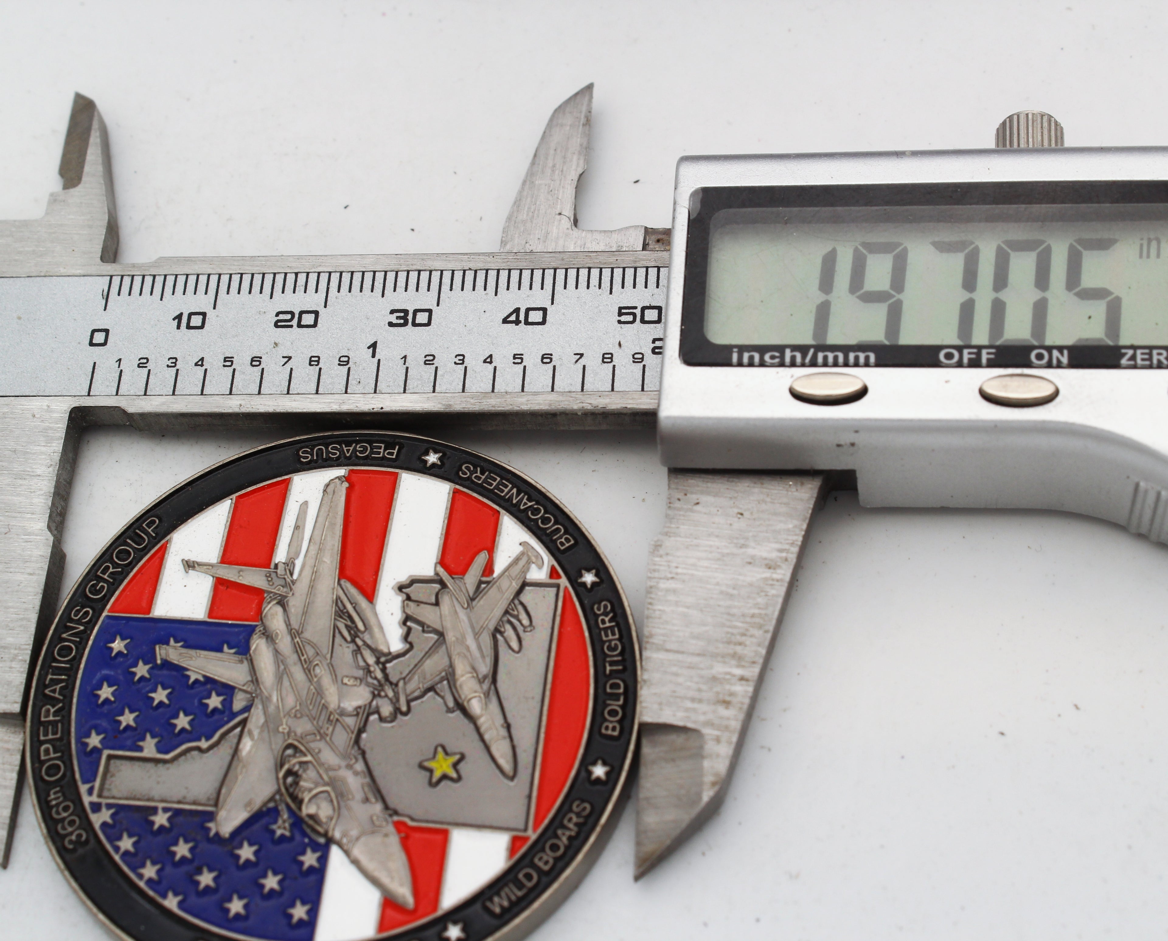 USAF F-15/F-16 Aviation 366th Operations Group Challenge Coin 2"Pre-Owned Copper