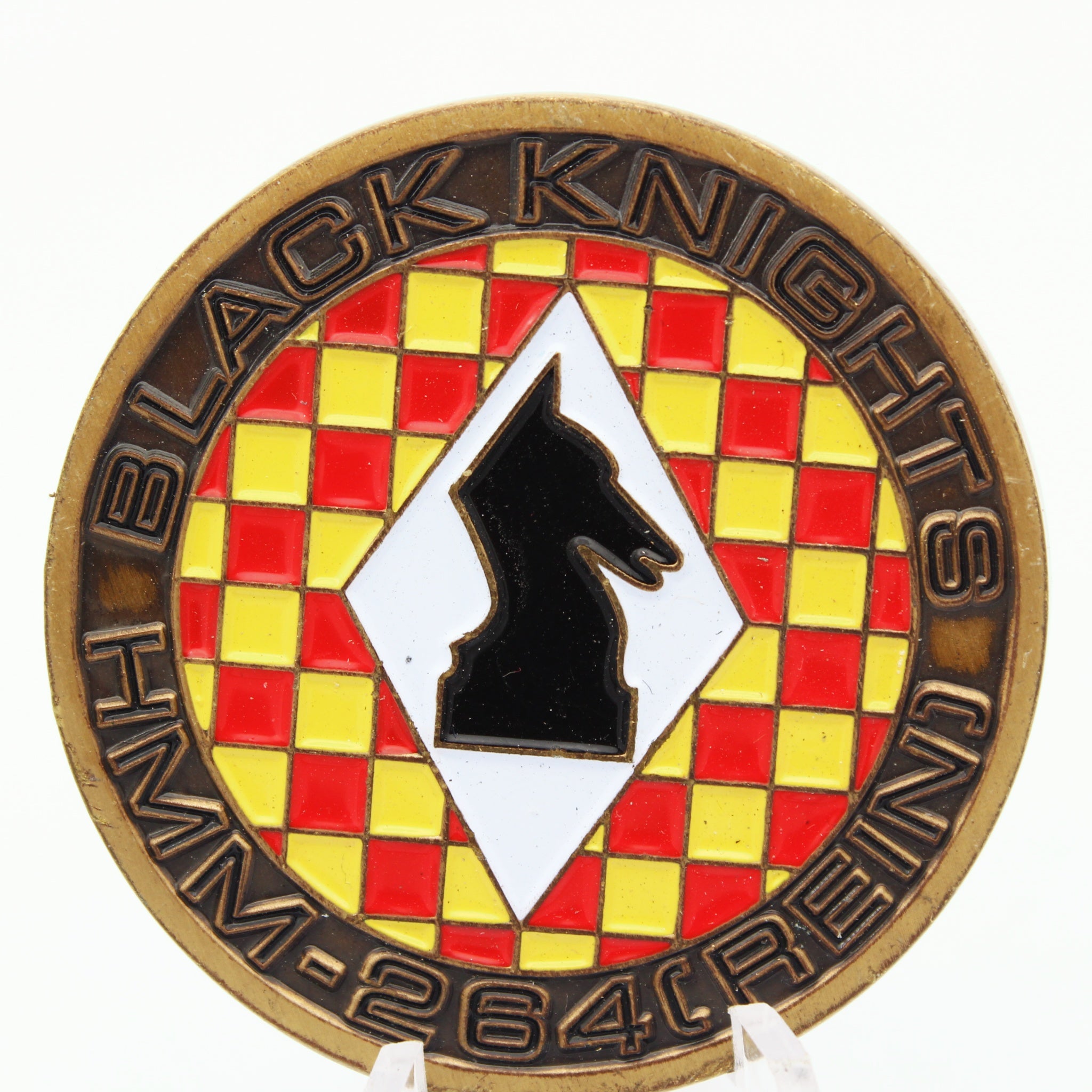Black Knights HMM-264 REIN “Excellent Performance” Challenge Coin 1.75" Copper Tone Pre-Owned