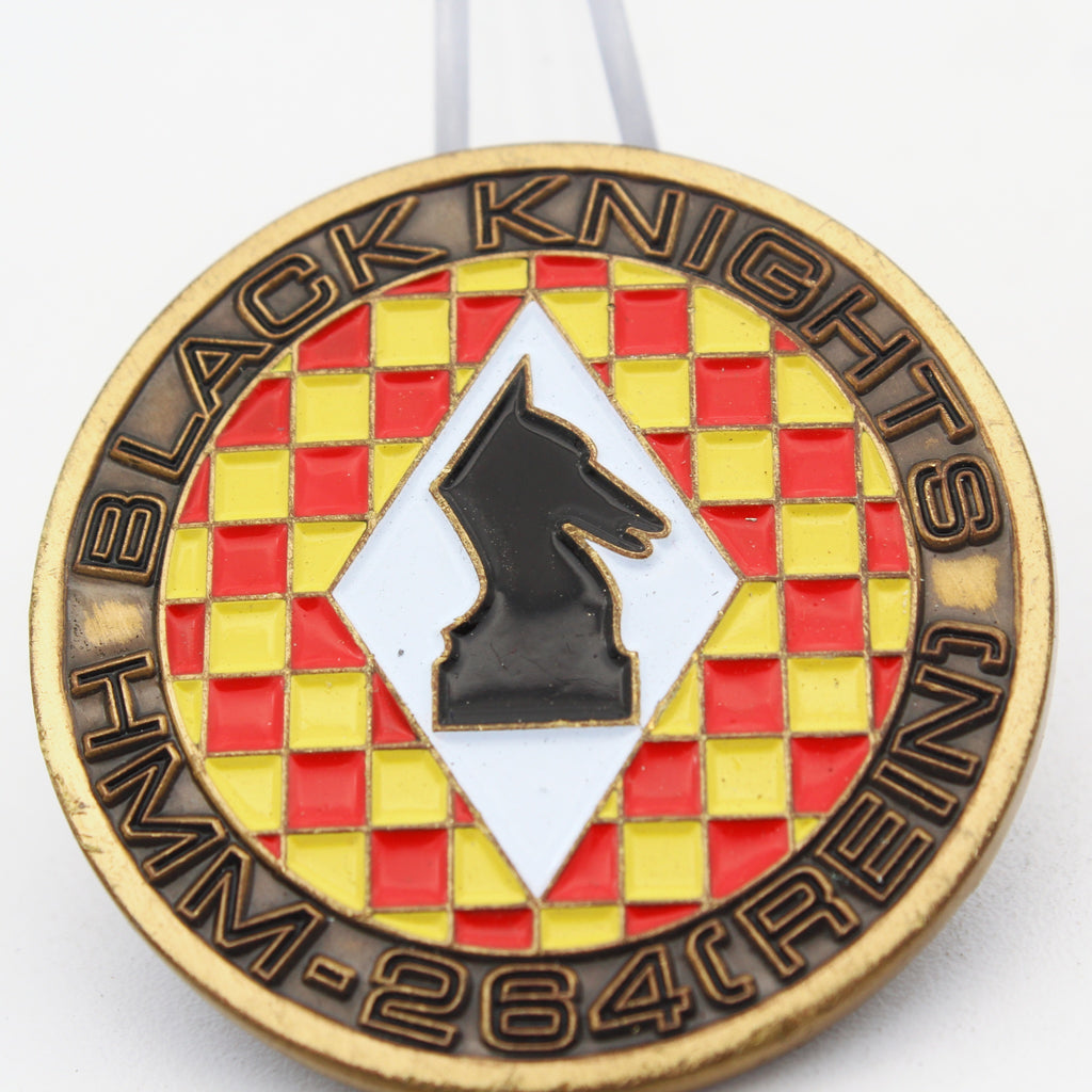 Black Knights HMM-264 REIN “Excellent Performance” Challenge Coin 1.75" Copper Tone Pre-Owned