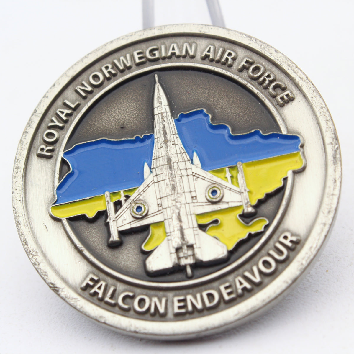Royal Norwegian Air Force Falcon Endeavour Ukraine Support Challenge Coin 1.5 Inch Pre-Owned