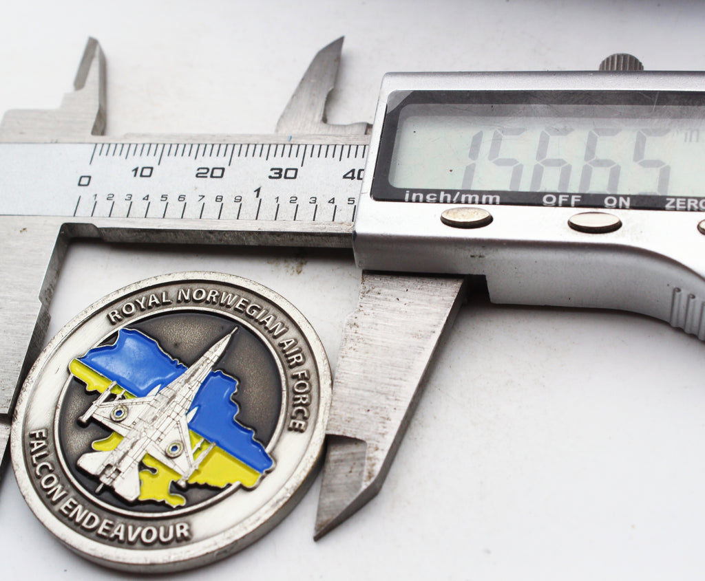 Royal Norwegian Air Force Falcon Endeavour Ukraine Support Challenge Coin 1.5 Inch Pre-Owned