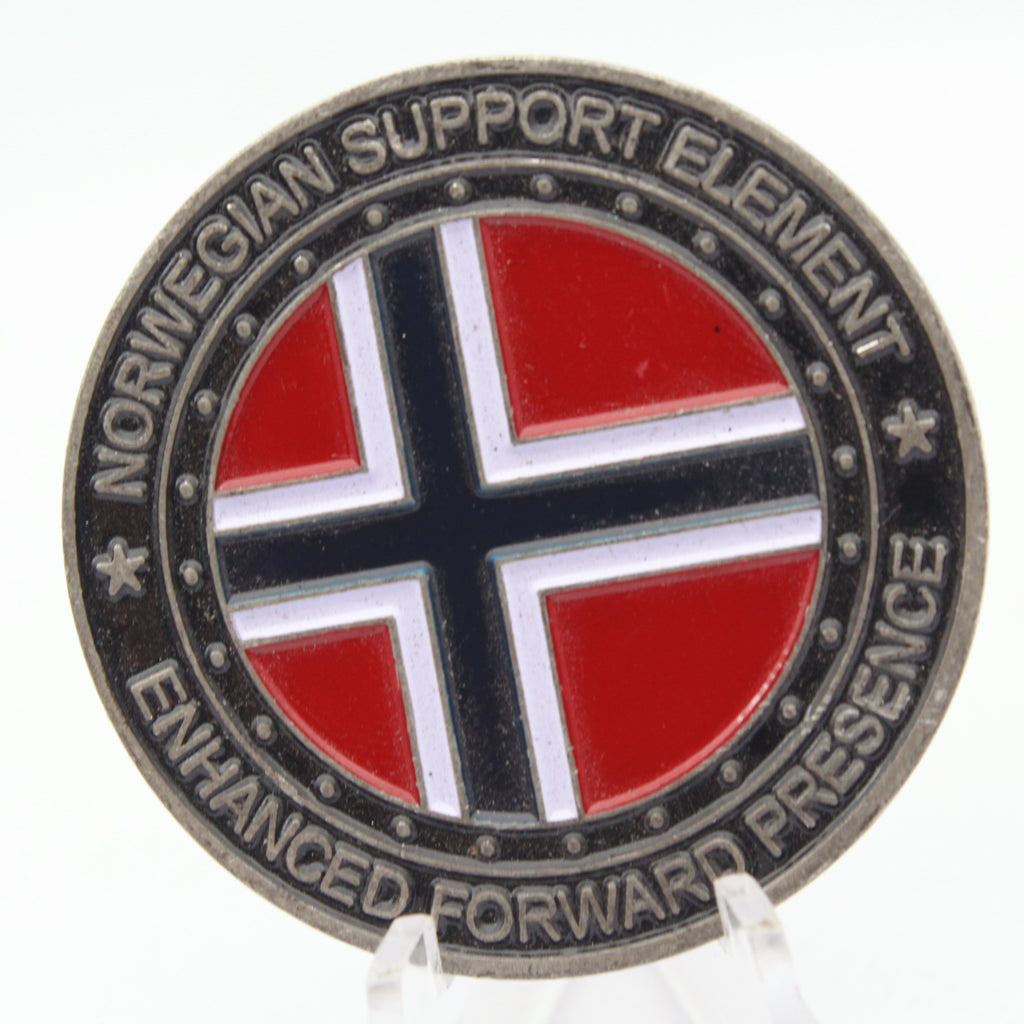 NATO eFP Battle Group Norwegian Support Element Challenge Coin 1.75 Inch Pre-Owned