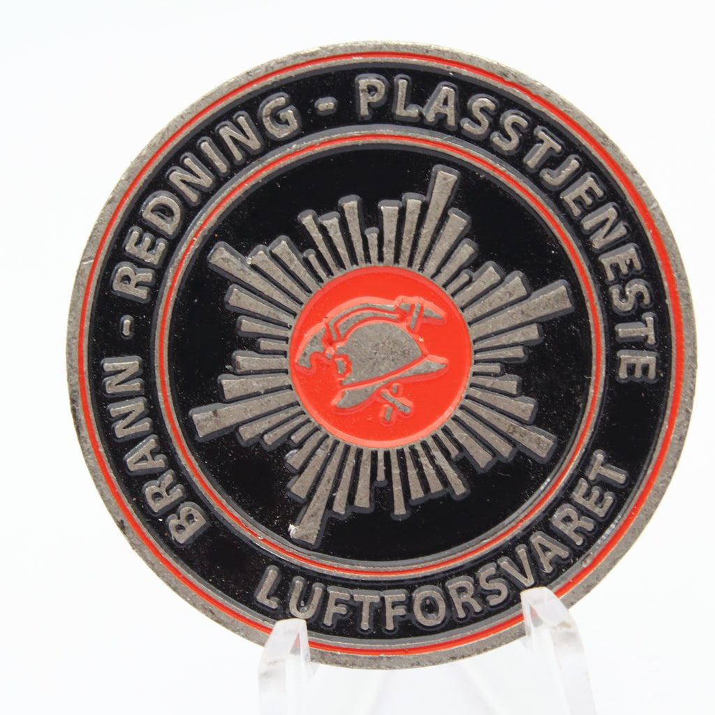 Norwegian Air Force School Center Fire Rescue Challenge Coin 1.5 Inch Pre-Owned