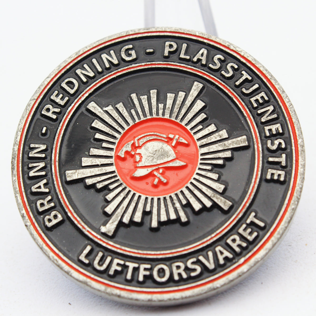 Norwegian Air Force School Center Fire Rescue Challenge Coin 1.5 Inch Pre-Owned