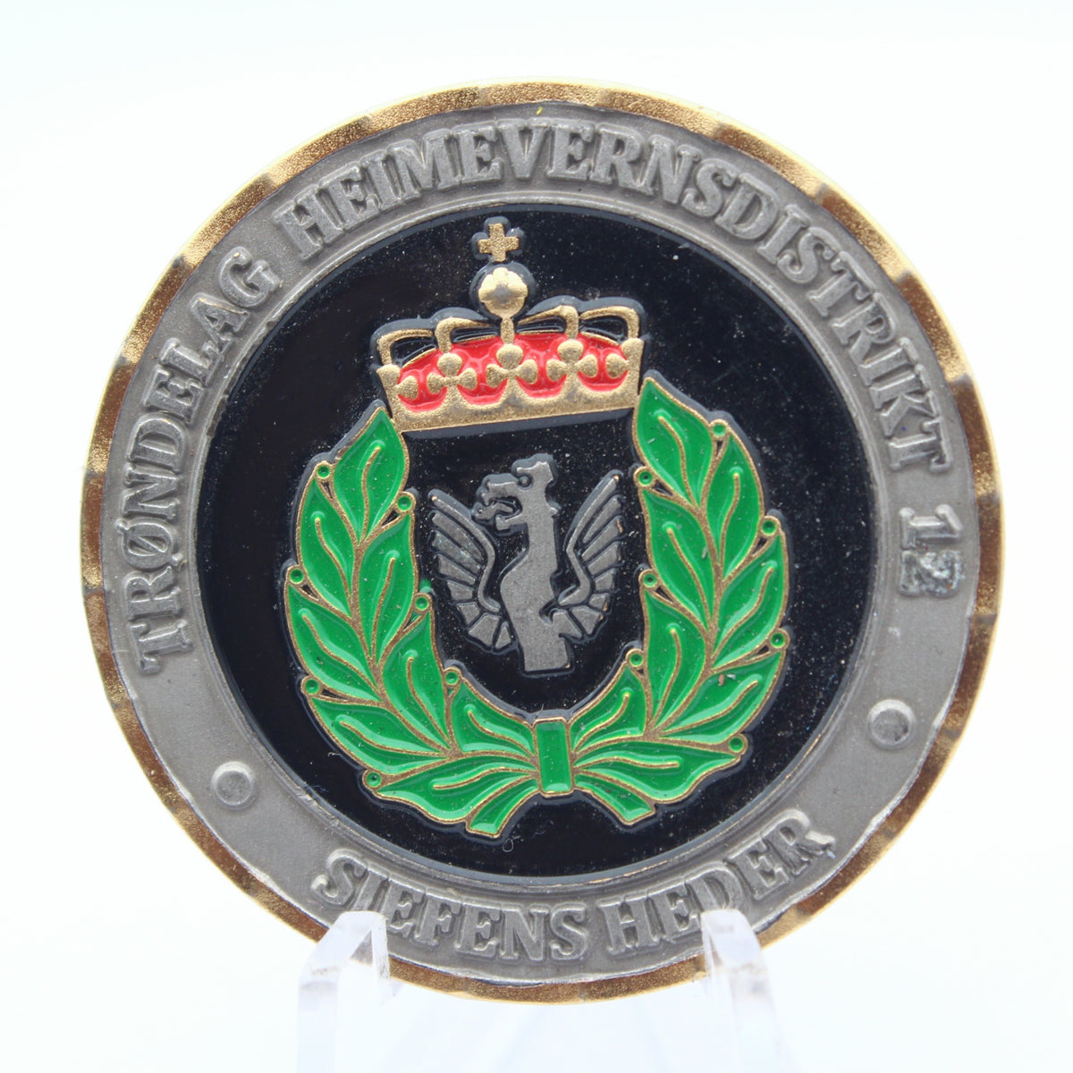 Norwegian Home Guard Trondelag Heimevernsdistrikt 12 Challenge Coin 1.5 Inch Pre-Owned