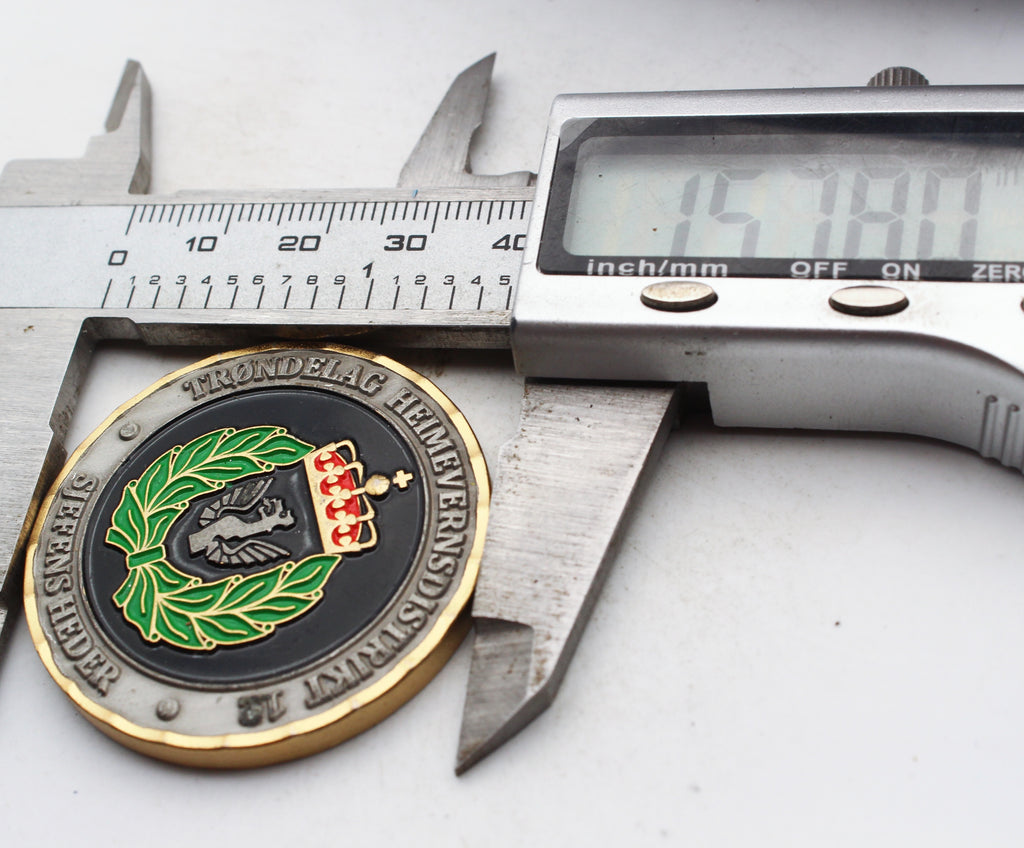 Norwegian Home Guard Trondelag Heimevernsdistrikt 12 Challenge Coin 1.5 Inch Pre-Owned