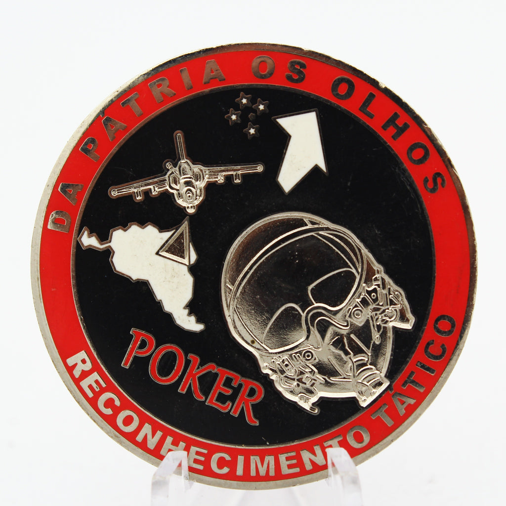 Brazilian Air Force Poker Reconhecimento Tático Challenge Coin 1º/10º GAv 1.75” Pre-owned
