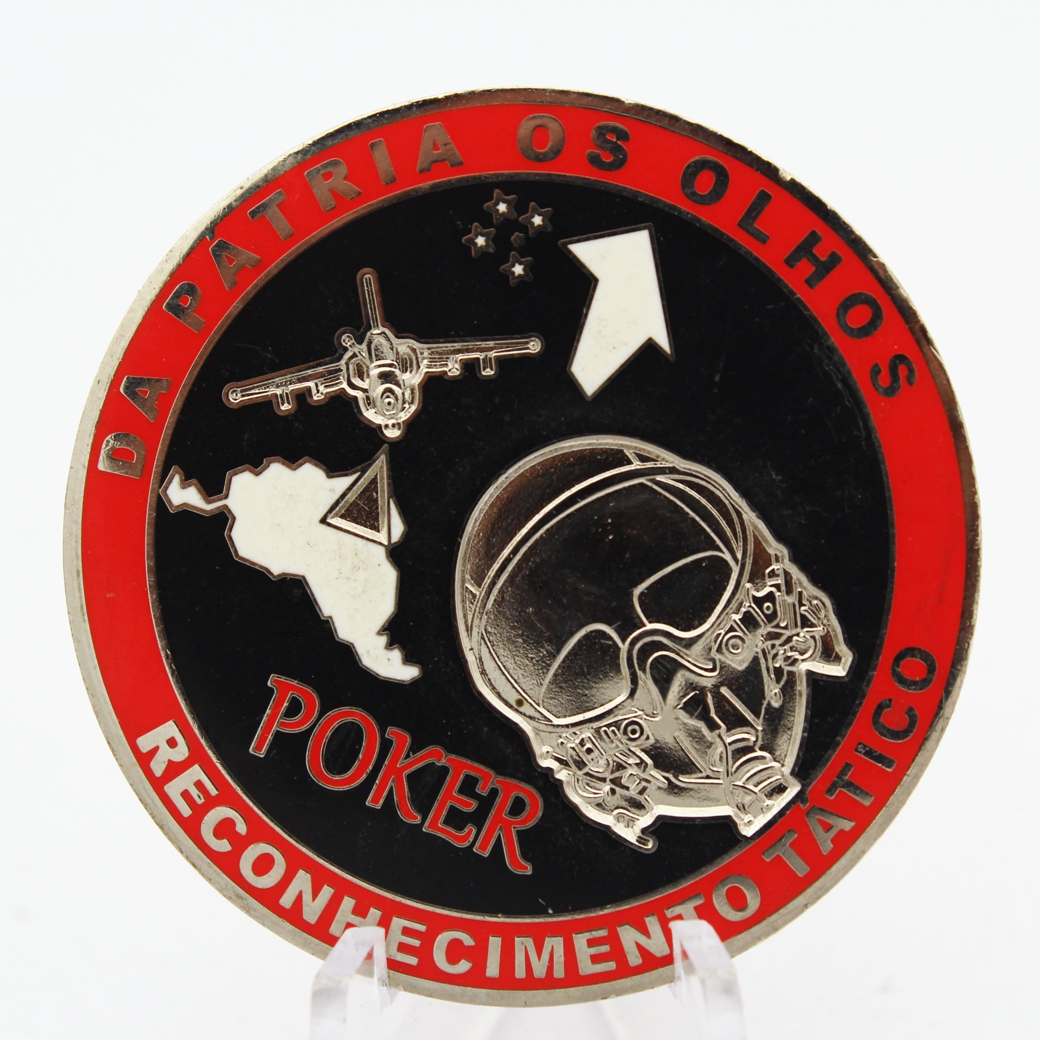 Brazilian Air Force Poker Reconhecimento Tático Challenge Coin 1º/10º GAv 1.75” Pre-owned