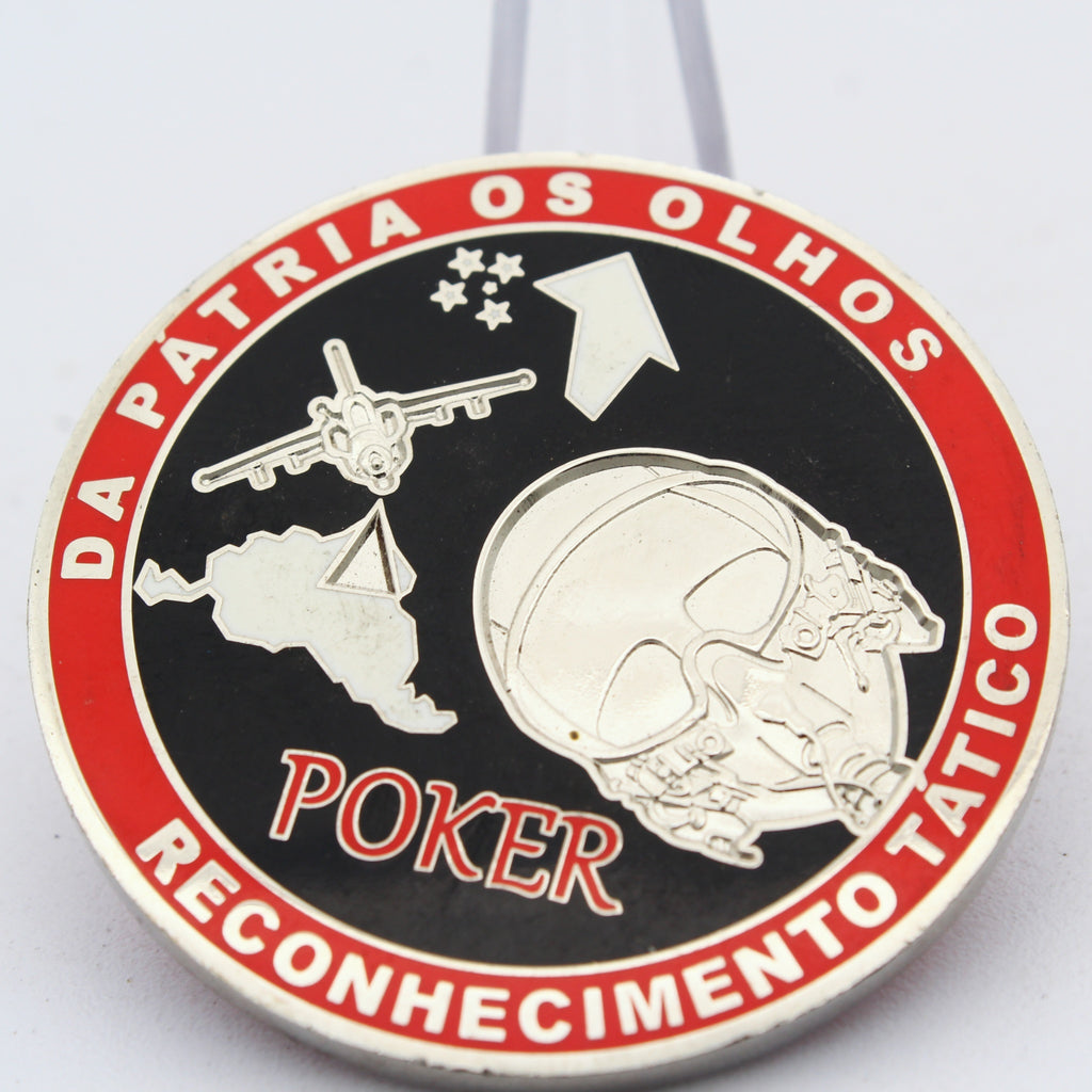 Brazilian Air Force Poker Reconhecimento Tático Challenge Coin 1º/10º GAv 1.75” Pre-owned