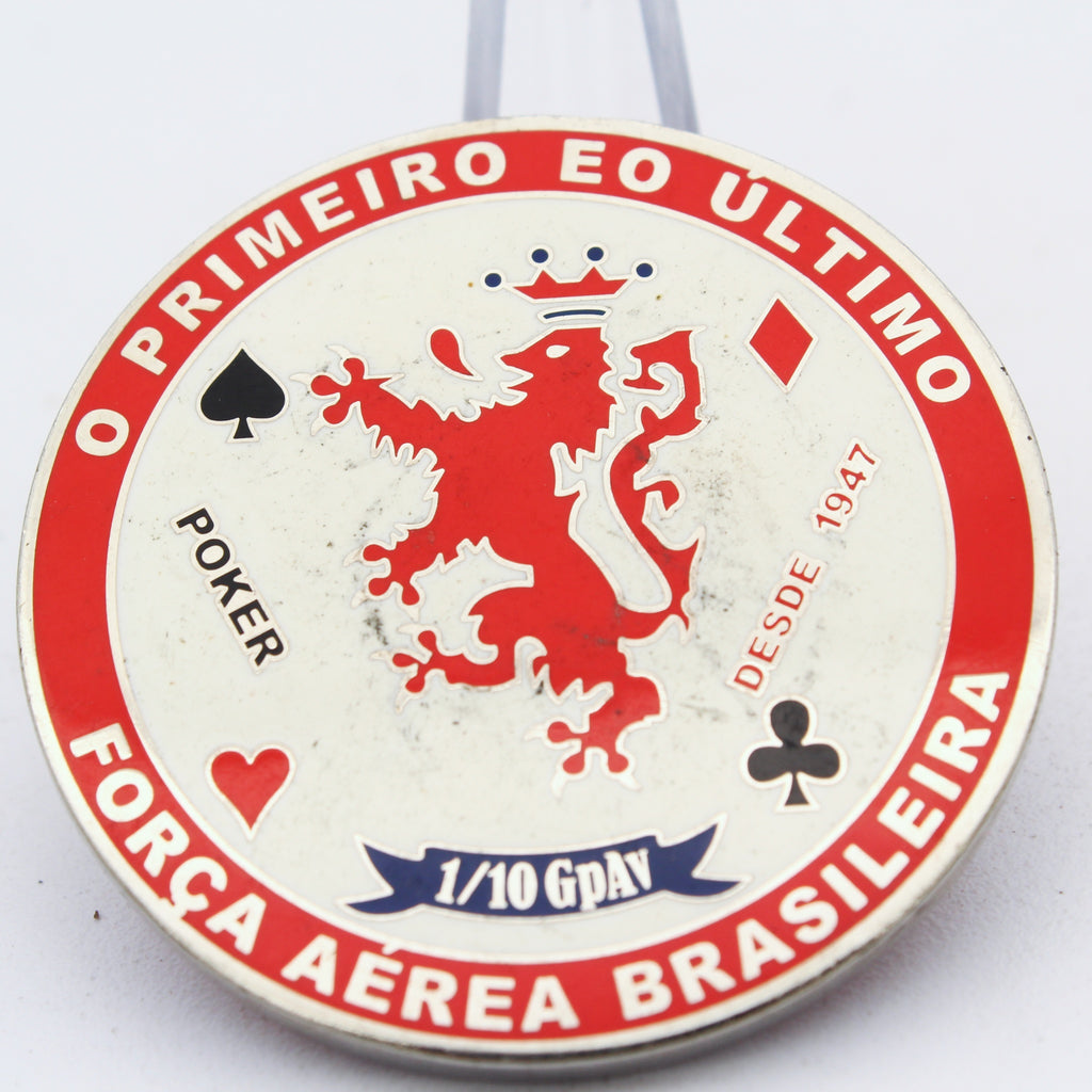 Brazilian Air Force Poker Reconhecimento Tático Challenge Coin 1º/10º GAv 1.75” Pre-owned