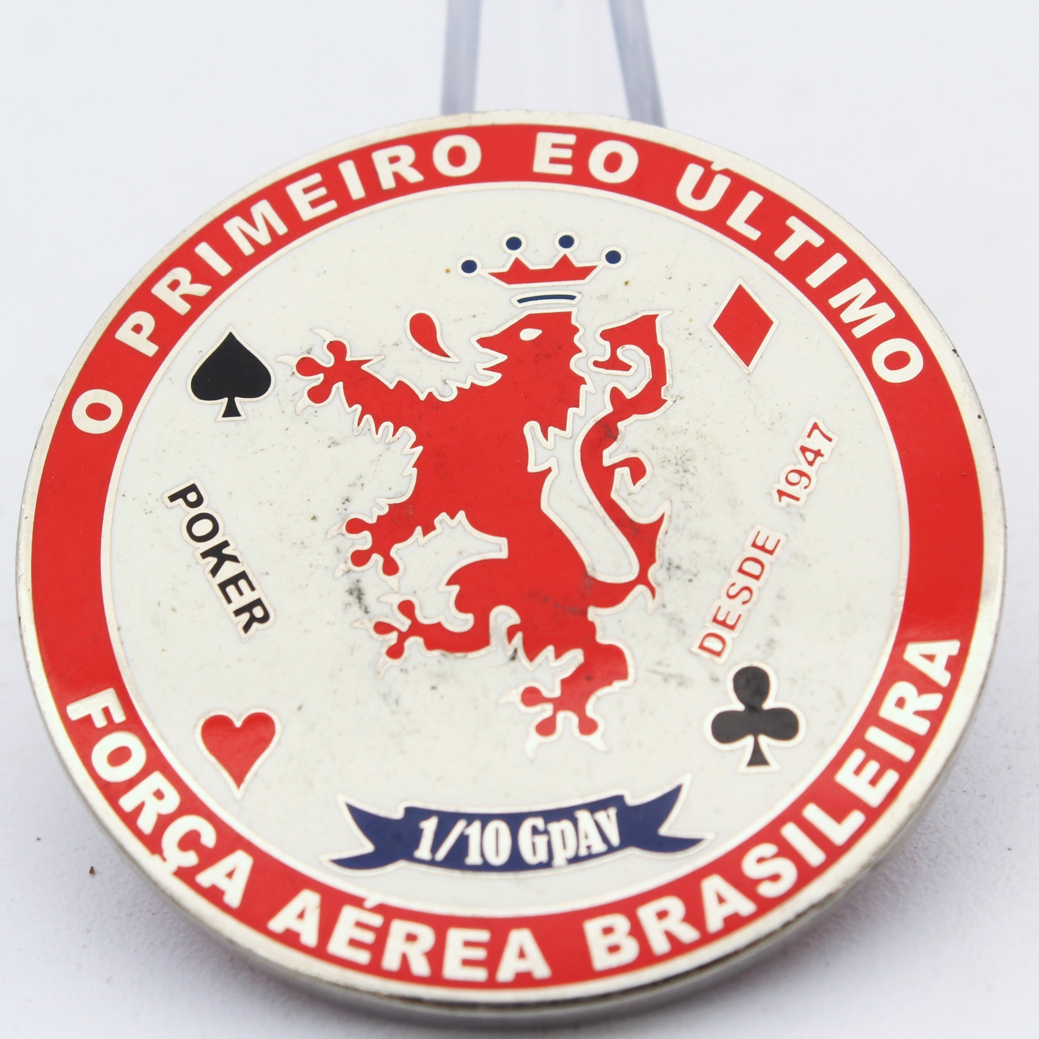 Brazilian Air Force Poker Reconhecimento Tático Challenge Coin 1º/10º GAv 1.75” Pre-owned
