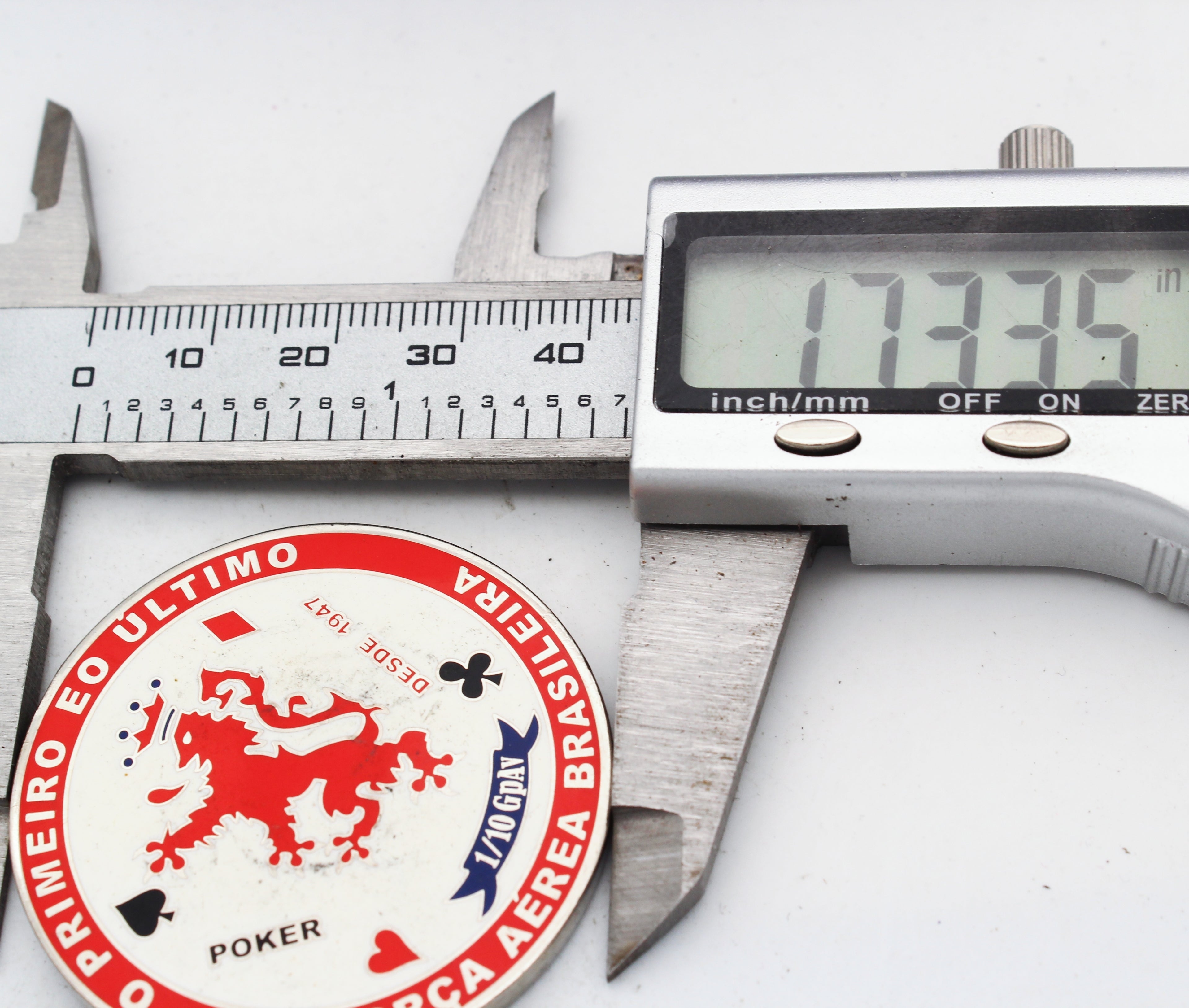 Brazilian Air Force Poker Reconhecimento Tático Challenge Coin 1º/10º GAv 1.75” Pre-owned