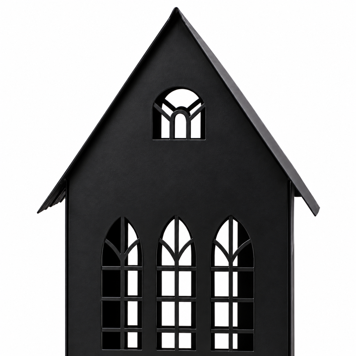 Gothic House Candle Lantern Holder – Black Metal Home Decor