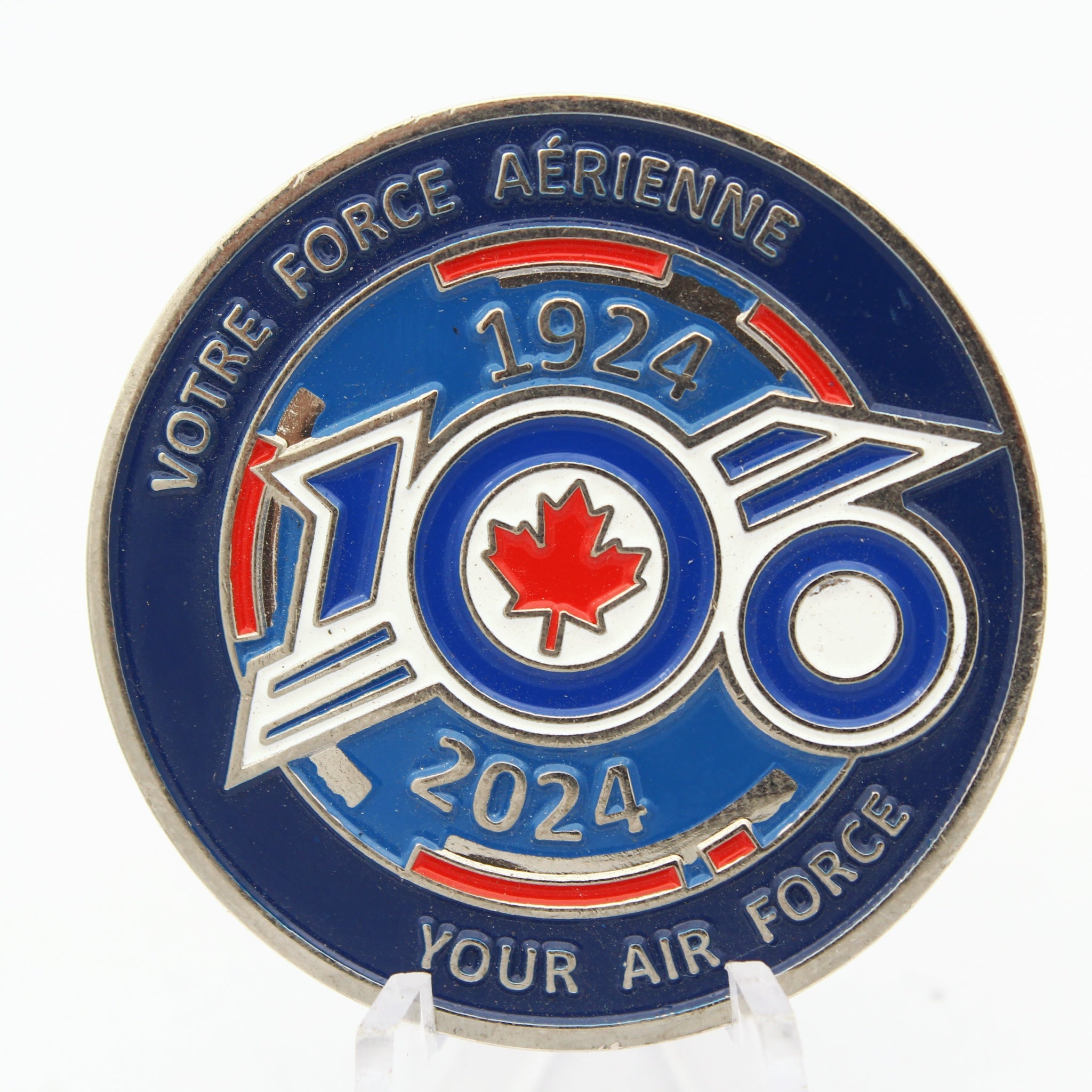 Royal Canadian Air Force 100th Anniversary Challenge Coin 1924–2024 RCAF 1.75” Pre-owned