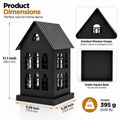Gothic House Candle Lantern Holder – Black Metal Home Decor
