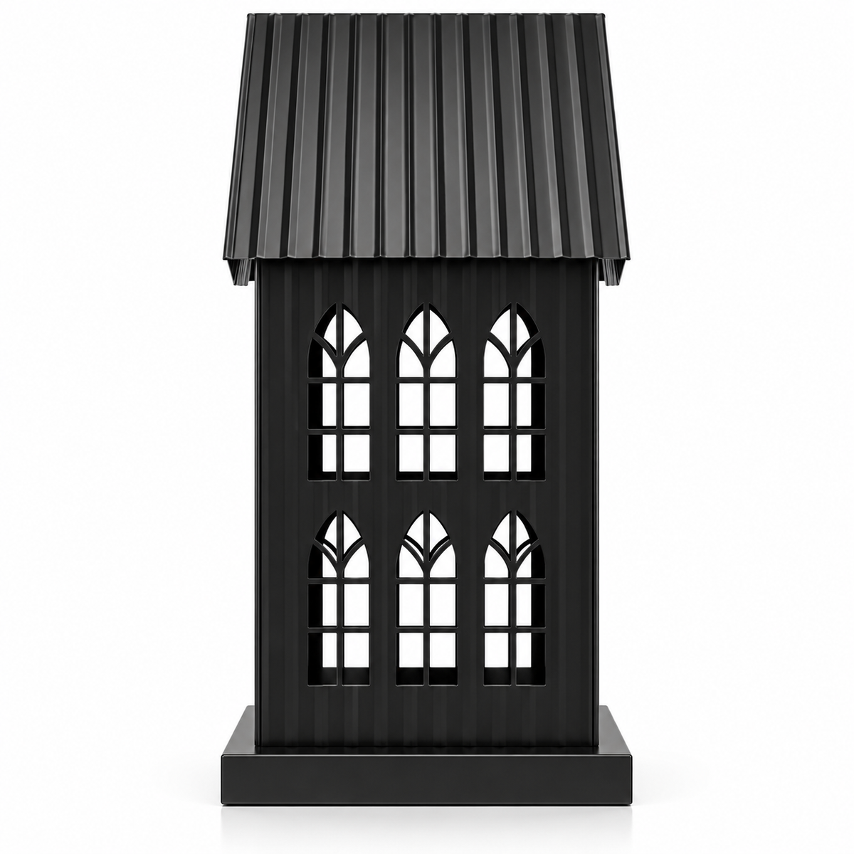 Gothic House Candle Lantern Holder – Black Metal Home Decor
