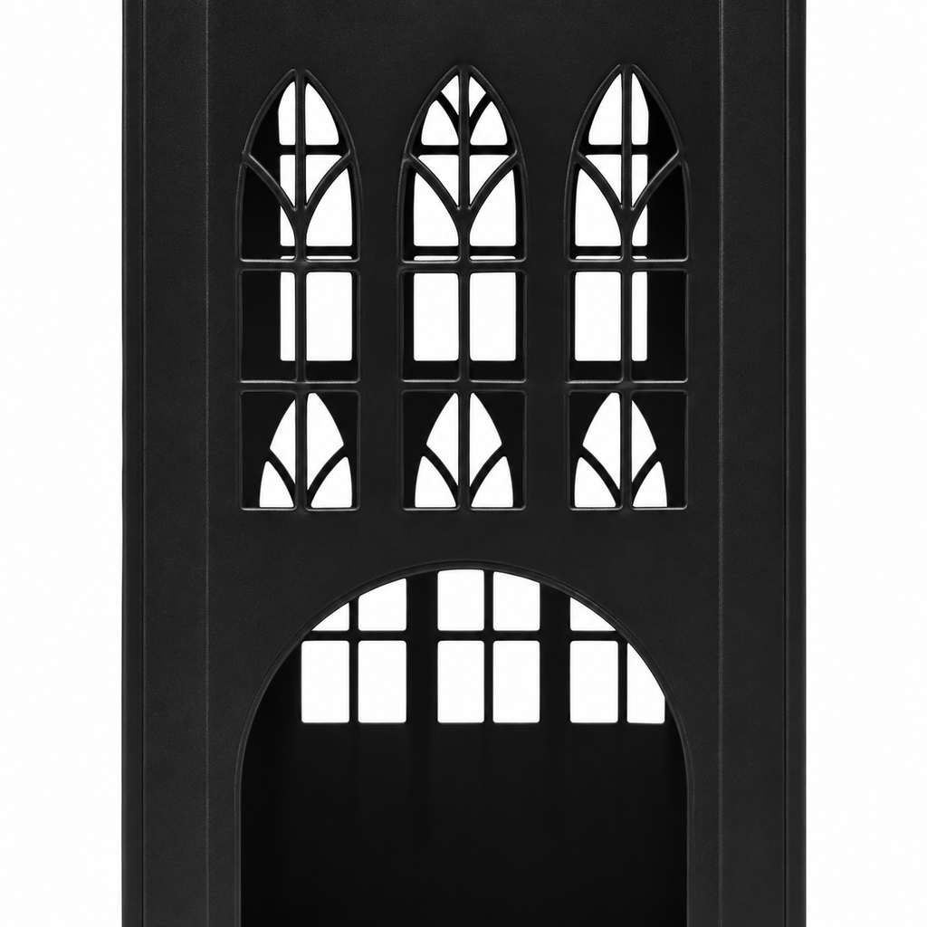 Gothic House Candle Lantern Holder – Black Metal Home Decor