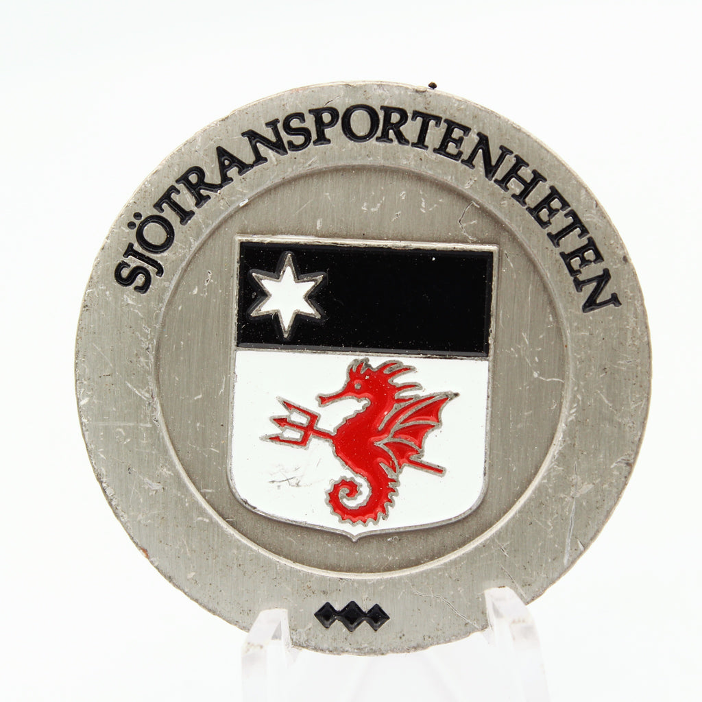 Swedish Armed Forces Sjötransportenheten Seahorse Challenge Coin 1.5" Copper Used
