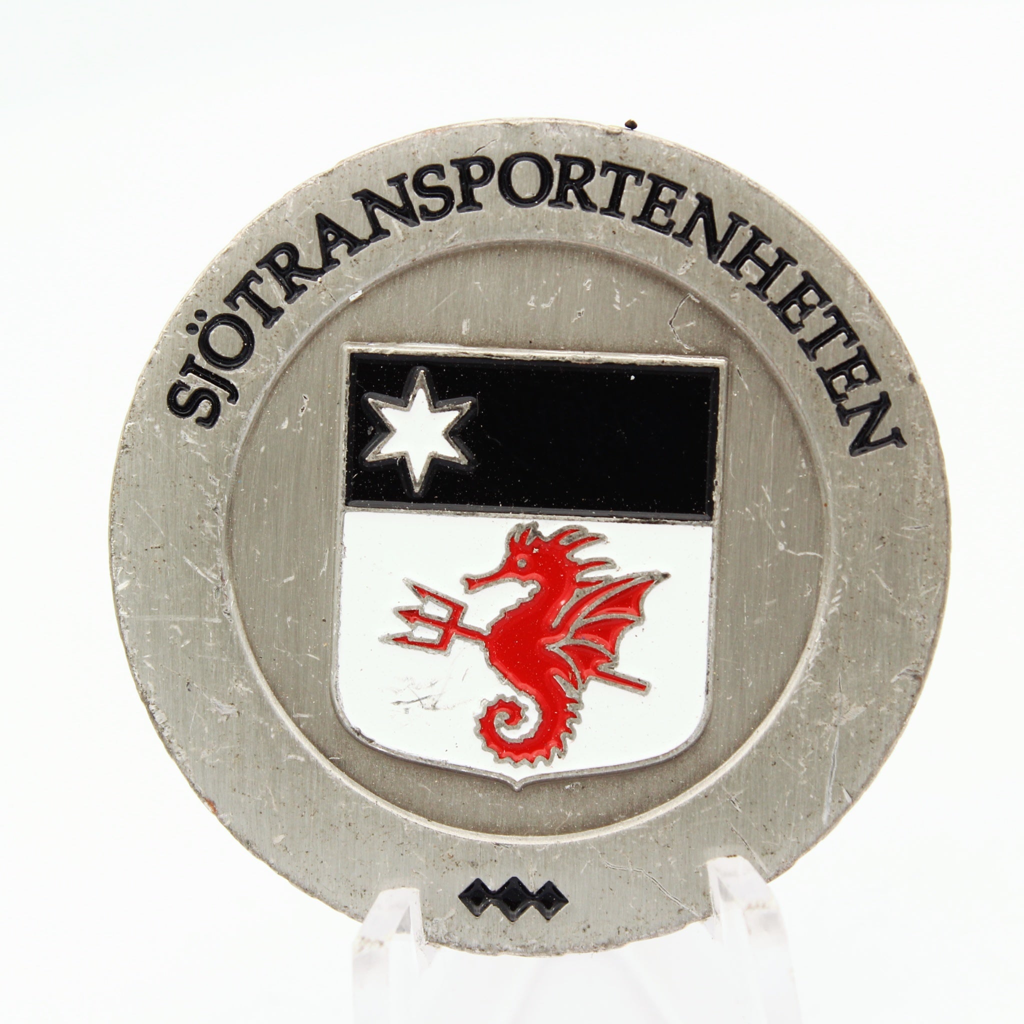 Swedish Armed Forces Sjötransportenheten Seahorse Challenge Coin 1.5" Copper Used