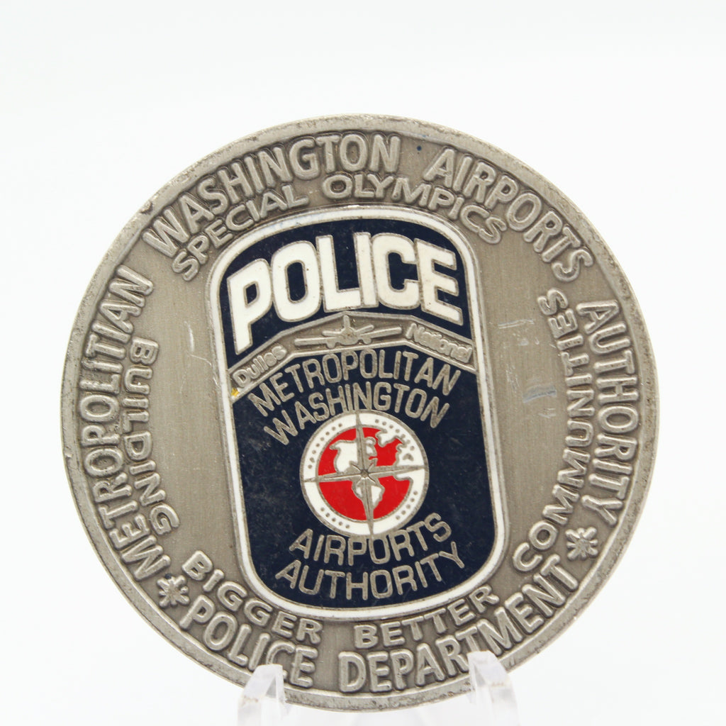 Metropolitan Washington Airports Authority Police Special Olympics Challenge Coin 1.75" Copper Used