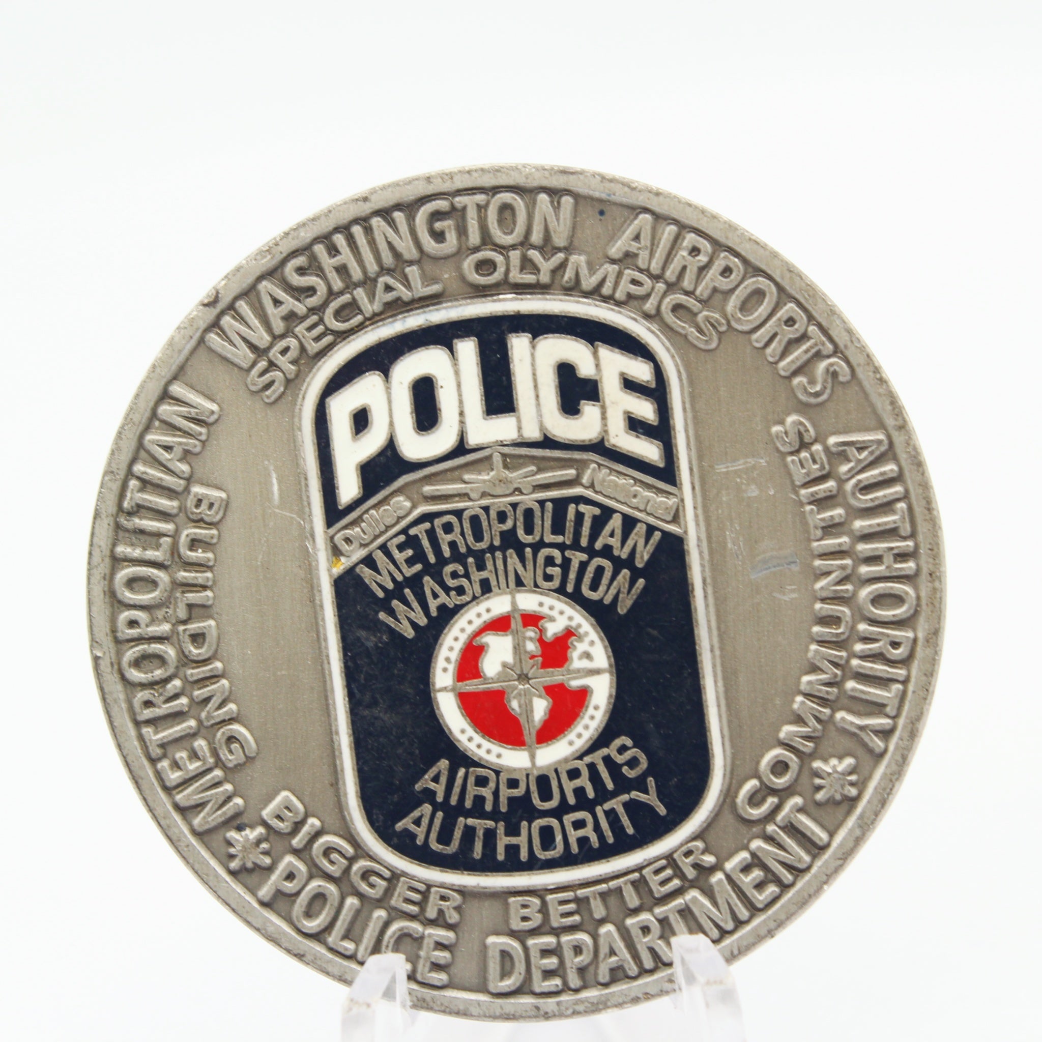 Metropolitan Washington Airports Authority Police Special Olympics Challenge Coin 1.75" Copper Used