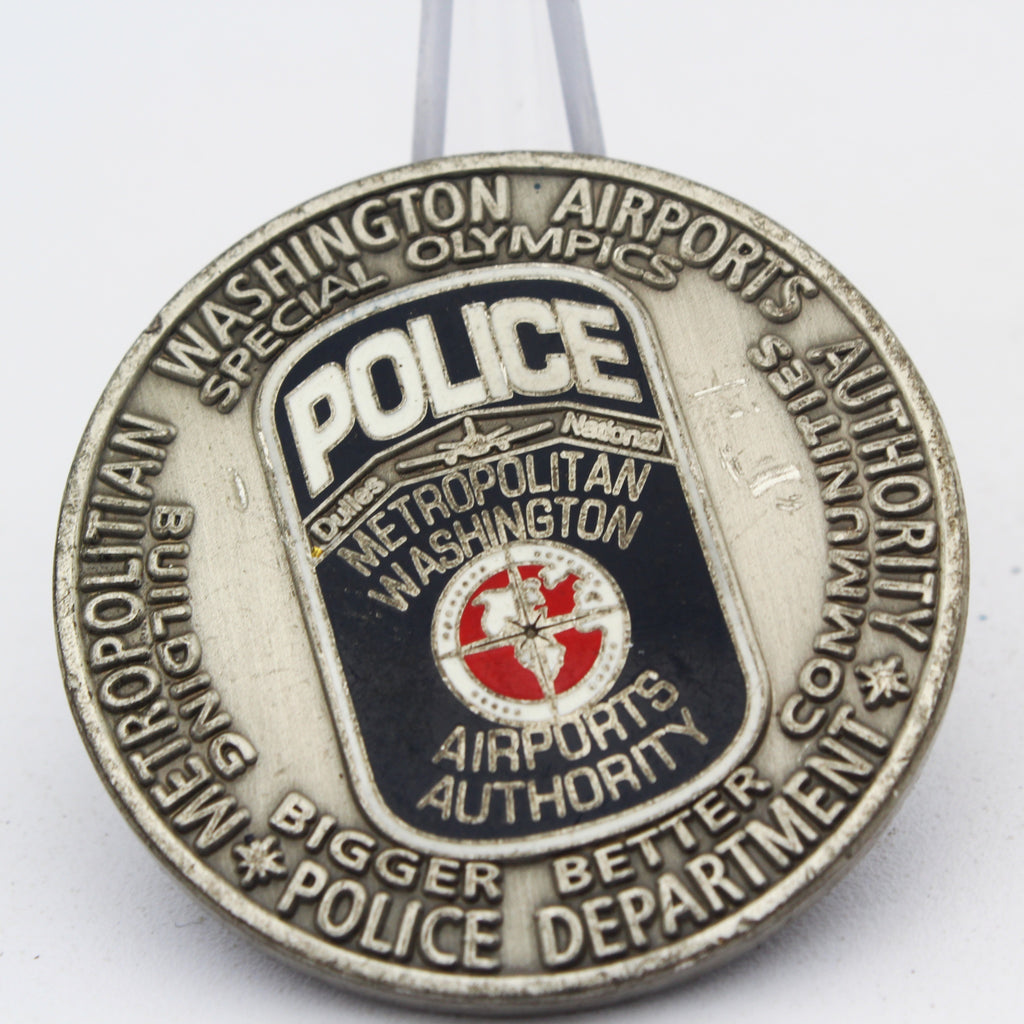 Metropolitan Washington Airports Authority Police Special Olympics Challenge Coin 1.75" Copper Used