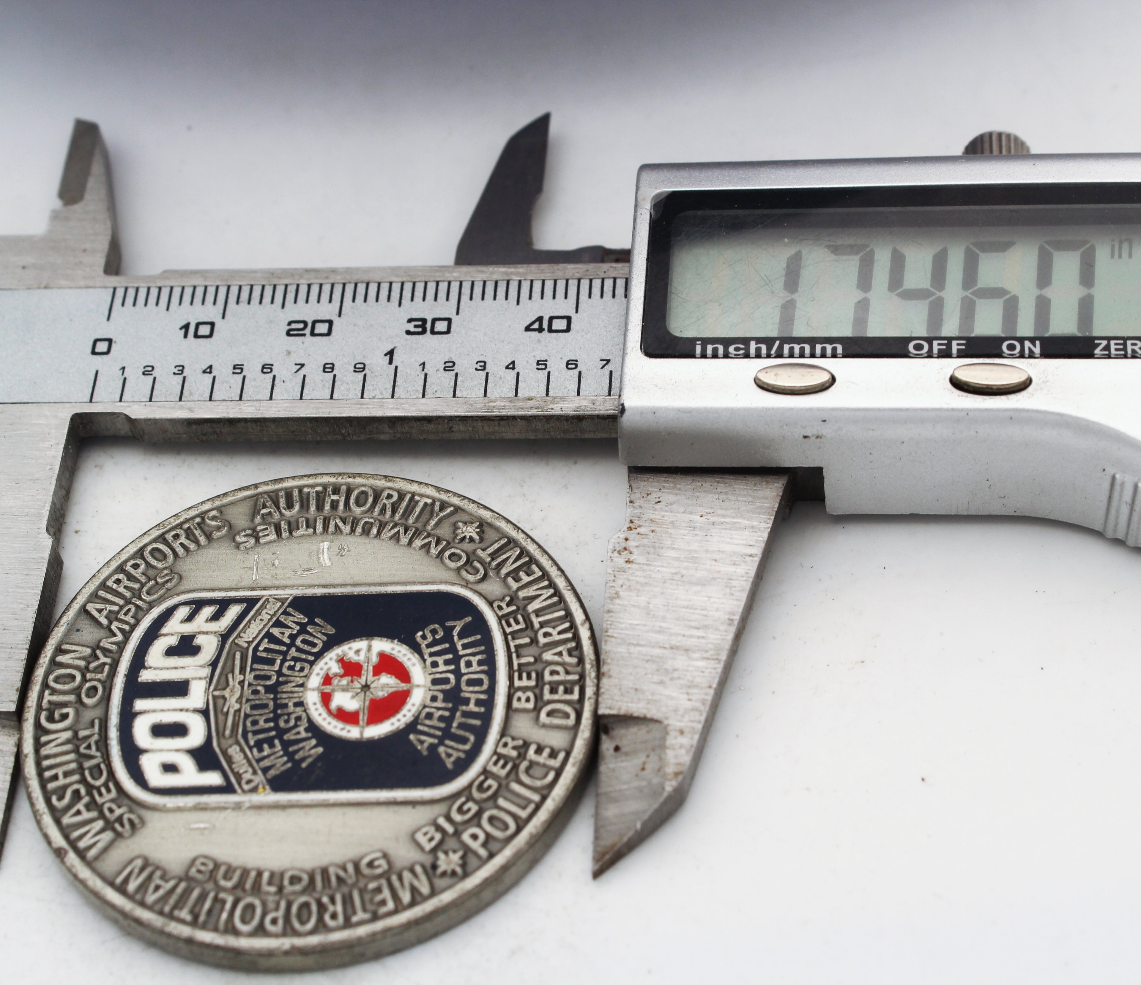 Metropolitan Washington Airports Authority Police Special Olympics Challenge Coin 1.75" Copper Used