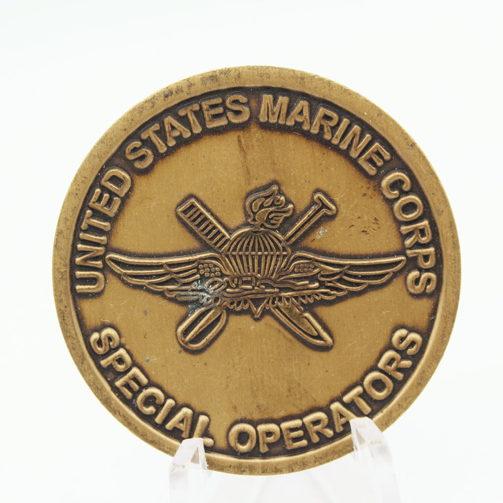 United States Marine Corps Special Operators Challenge Coin 1.5" Copper Used