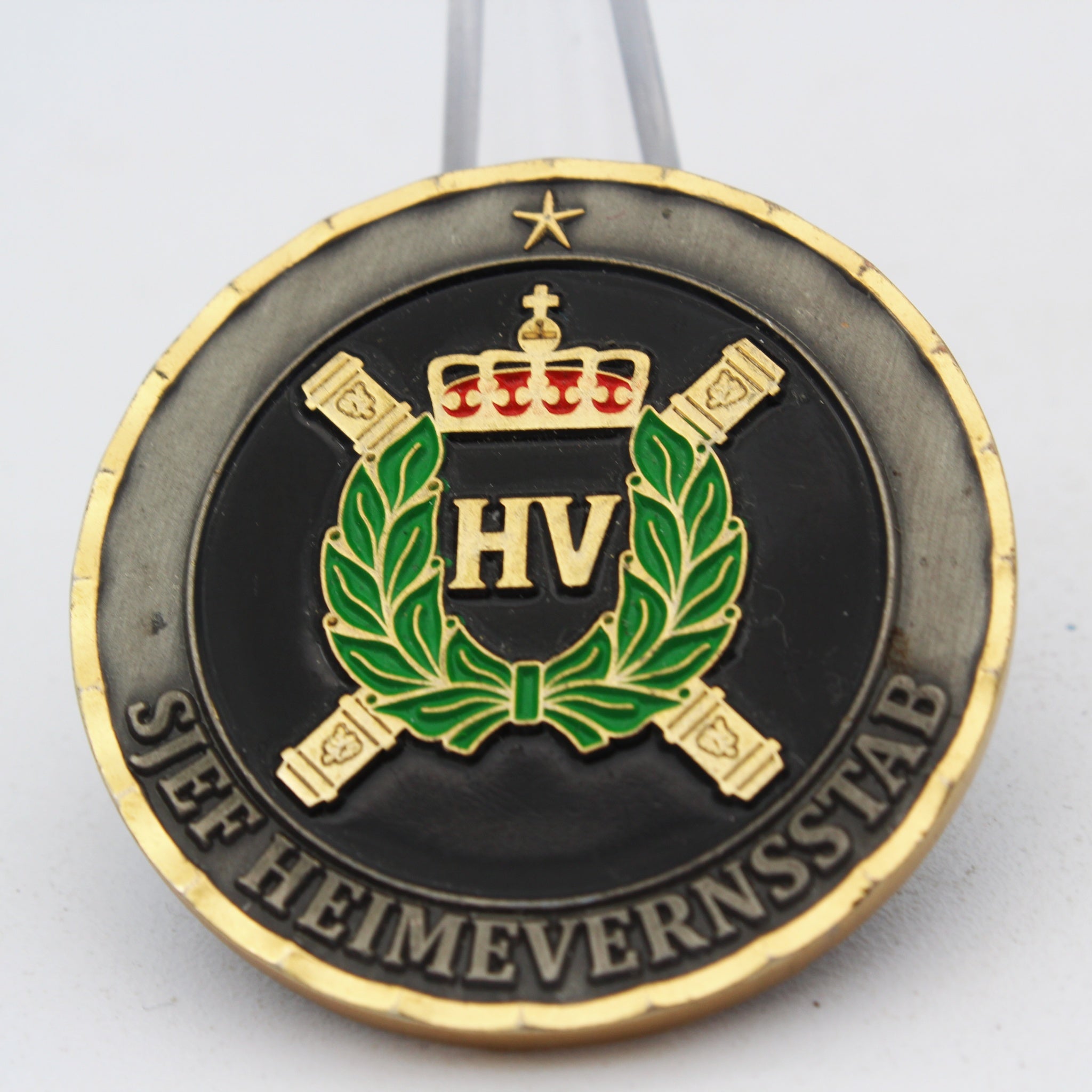 HV Home Guard Crown Laurel Overalt Altid Challenge Coin 1.5" Copper Used