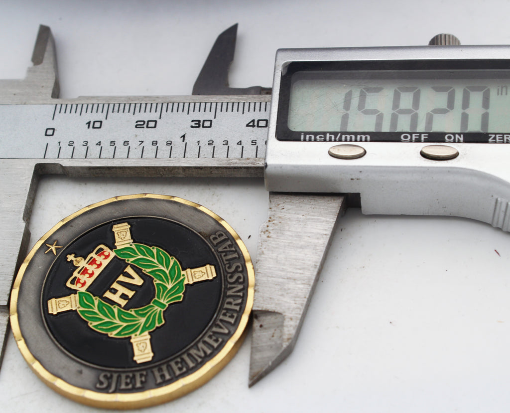 HV Home Guard Crown Laurel Overalt Altid Challenge Coin 1.5" Copper Used