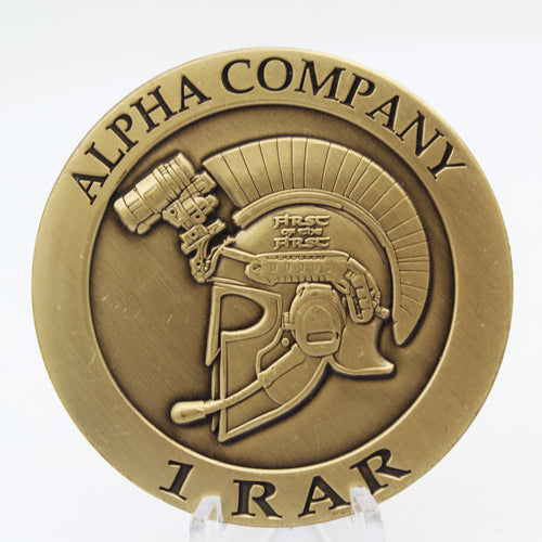 1st Battalion Royal Australian Regiment Alpha Company 1 RAR Challenge Coin 2.0" Copper Used