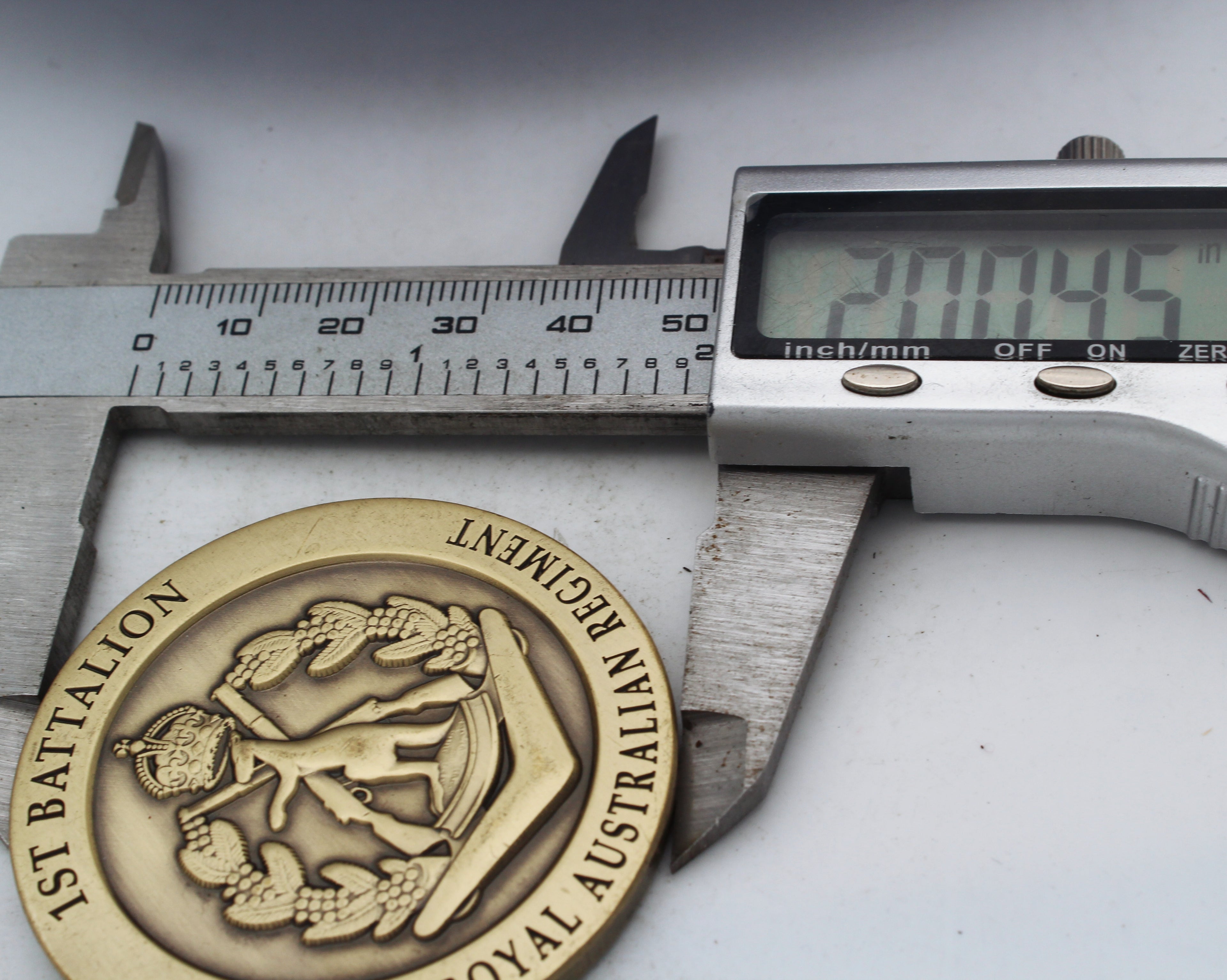 1st Battalion Royal Australian Regiment Alpha Company 1 RAR Challenge Coin 2.0" Copper Used