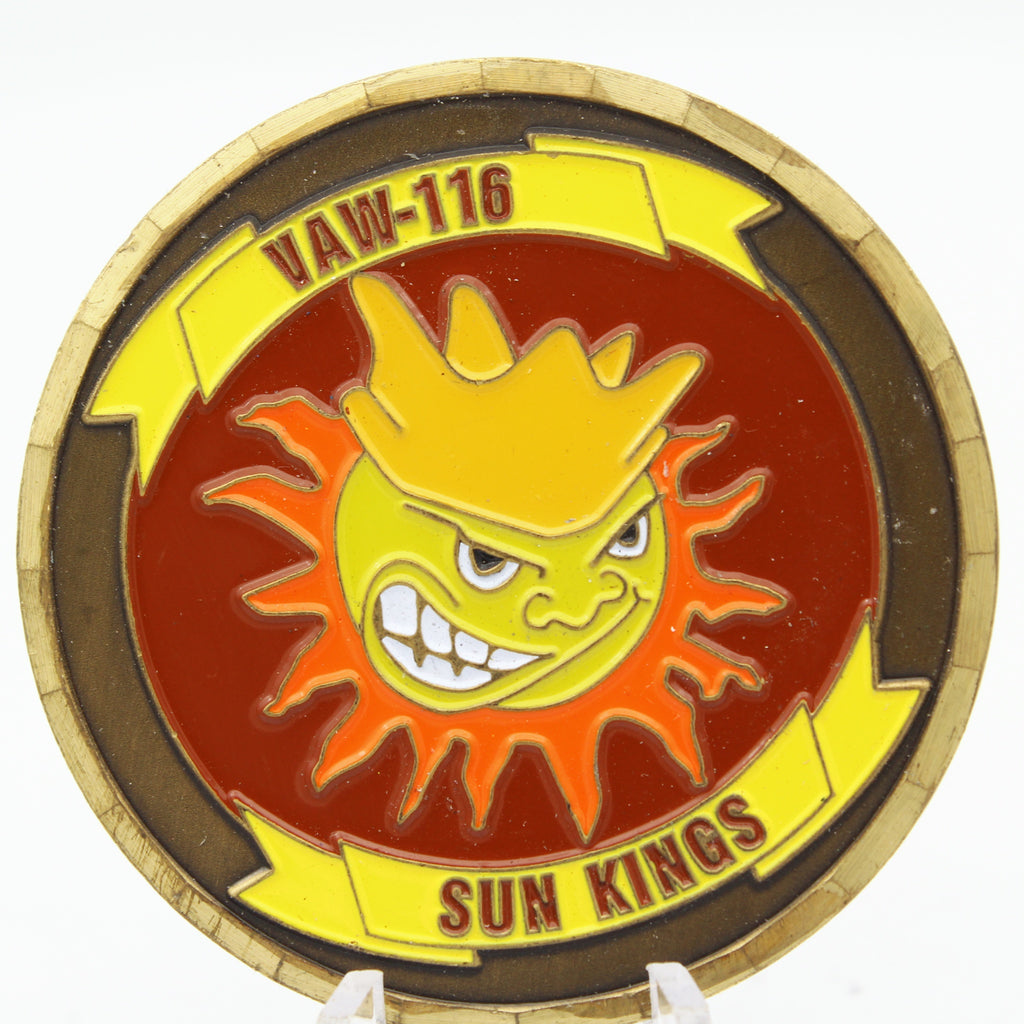 UAW-116 Sun Kings Challenge Coin 2 Inch Brass US Navy Aviation Collectible Pre-owned