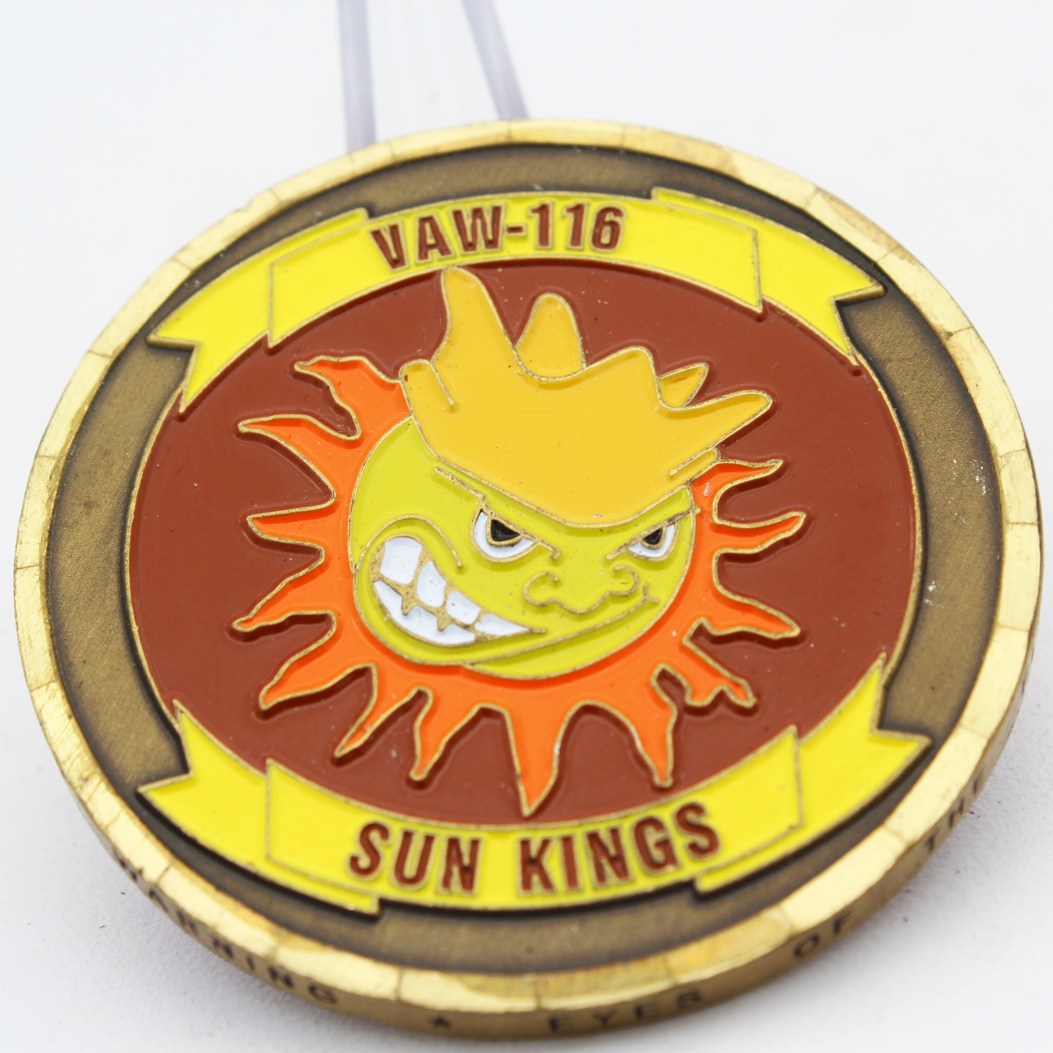 UAW-116 Sun Kings Challenge Coin 2 Inch Brass US Navy Aviation Collectible Pre-owned