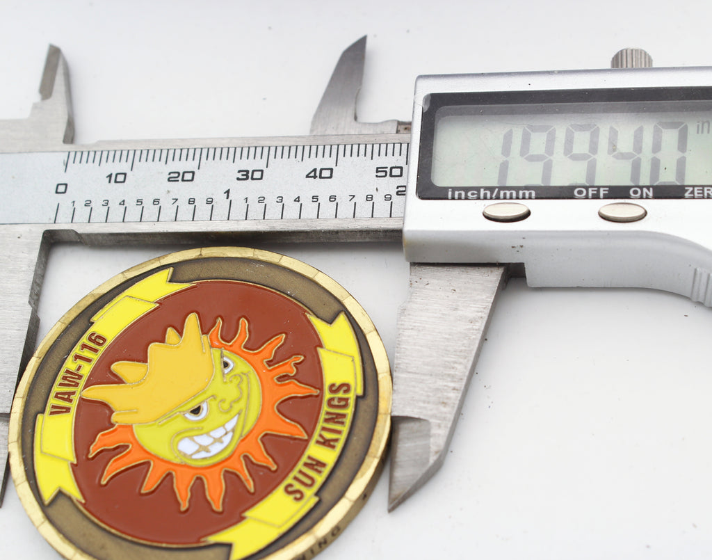 UAW-116 Sun Kings Challenge Coin 2 Inch Brass US Navy Aviation Collectible Pre-owned