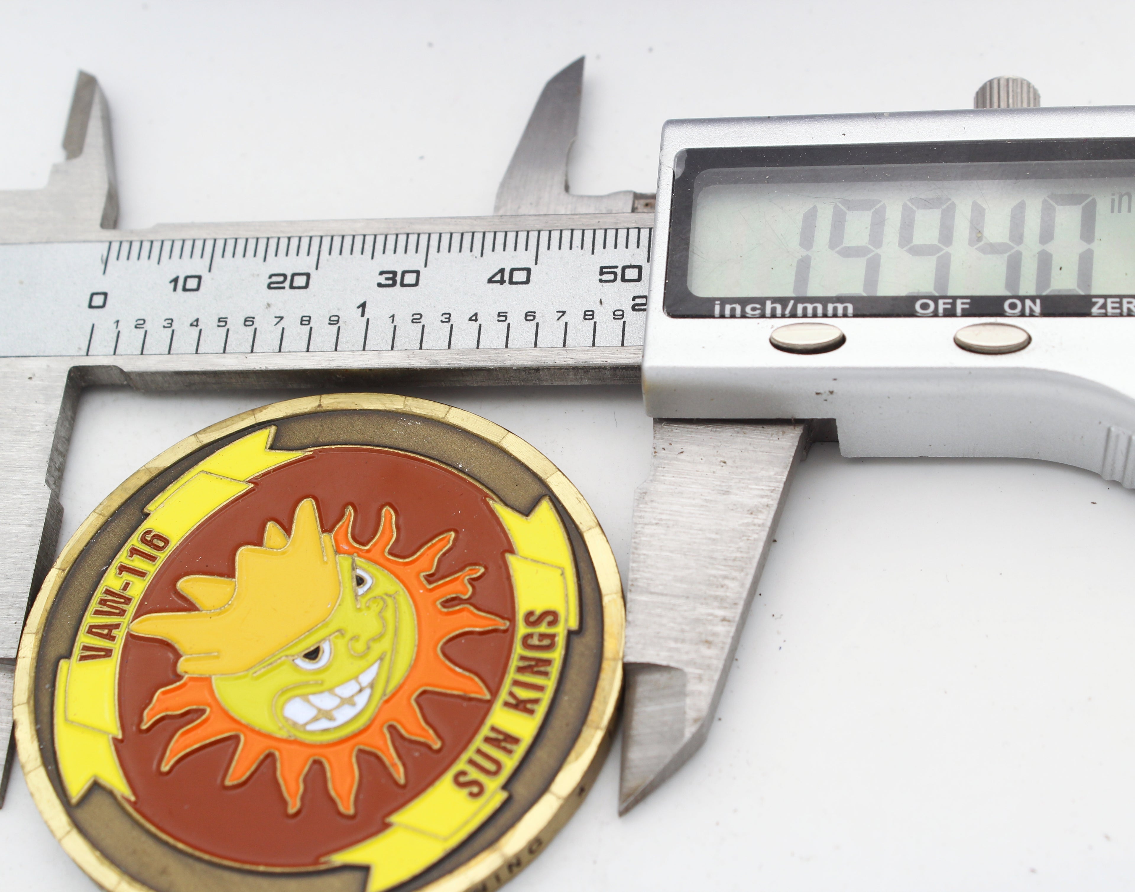 UAW-116 Sun Kings Challenge Coin 2 Inch Brass US Navy Aviation Collectible Pre-owned