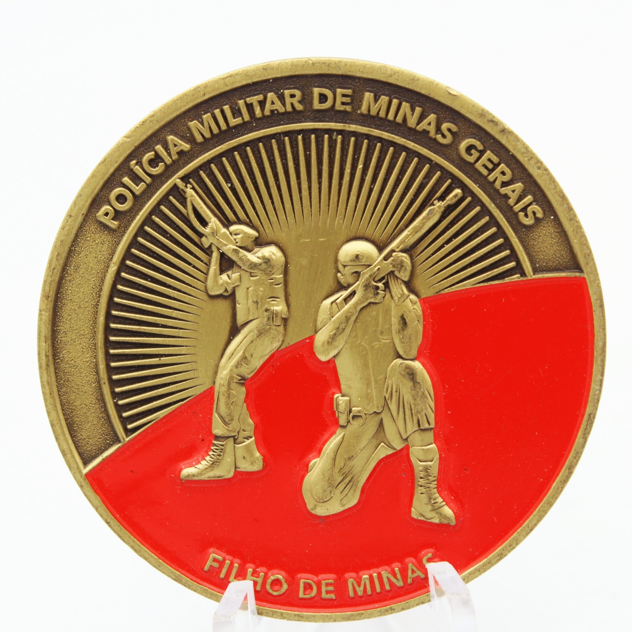 Polícia Militar de Minas Gerais Challenge Coin 1.75" Brass Brazil Police Pre-owned