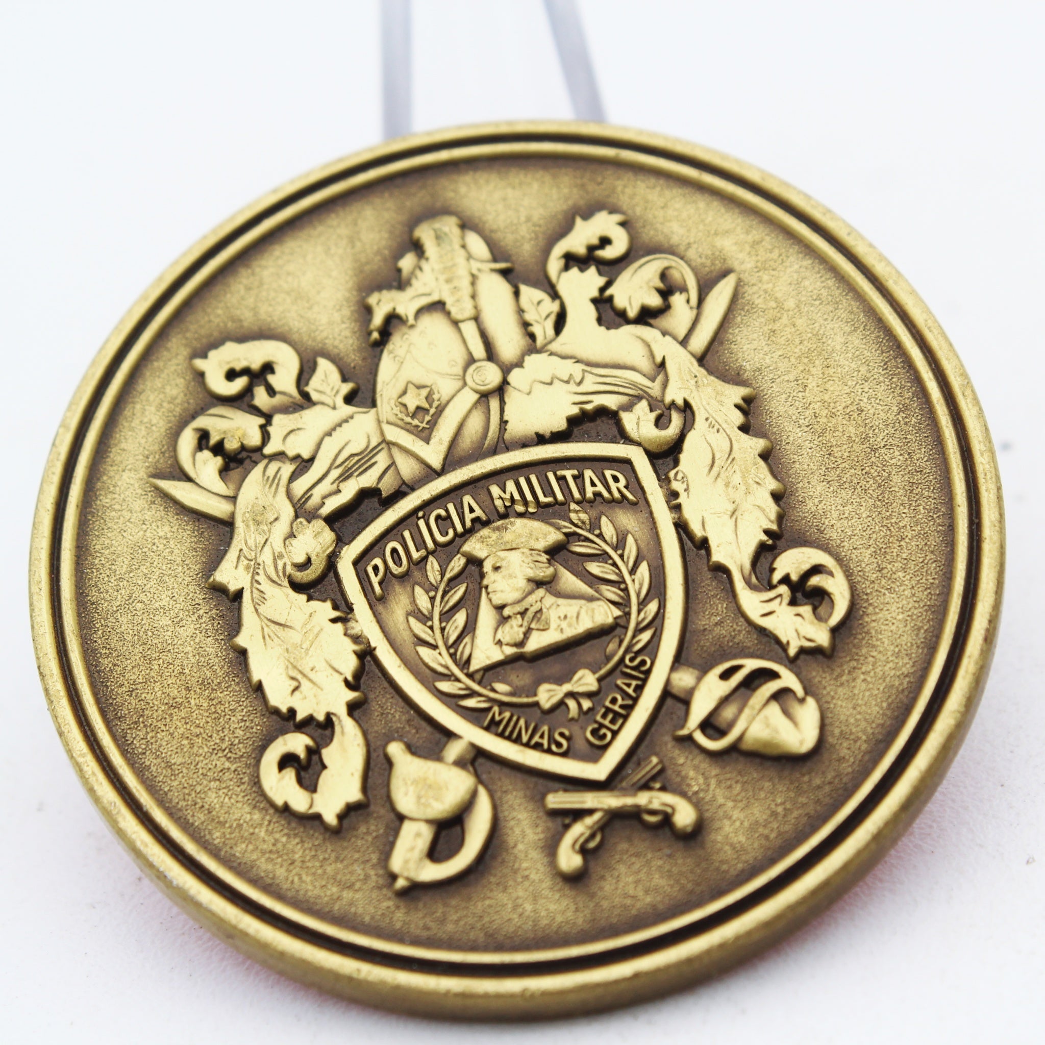 Polícia Militar de Minas Gerais Challenge Coin 1.75" Brass Brazil Police Pre-owned