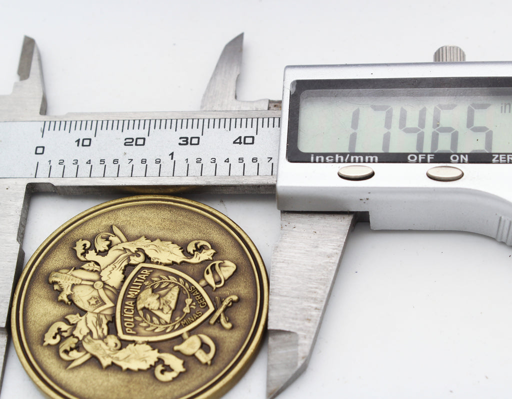 Polícia Militar de Minas Gerais Challenge Coin 1.75" Brass Brazil Police Pre-owned