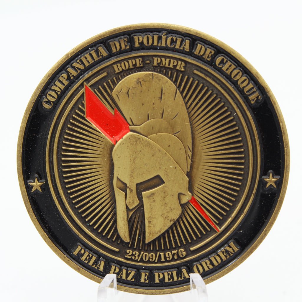 BOPE PMPR Shock Police Company Companhia de Polícia de Choque Challenge Coin 2 Inch Brass Pre-owned