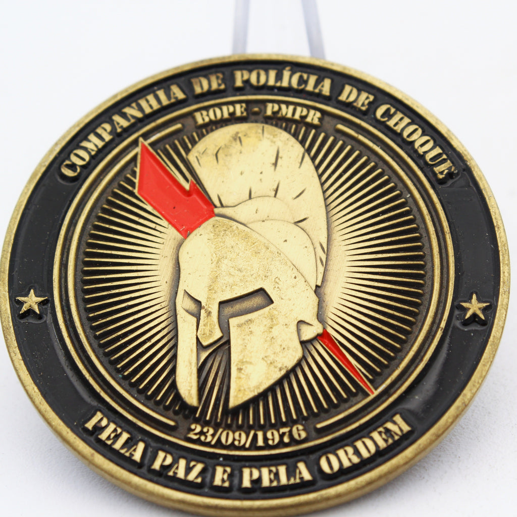 BOPE PMPR Shock Police Company Companhia de Polícia de Choque Challenge Coin 2 Inch Brass Pre-owned