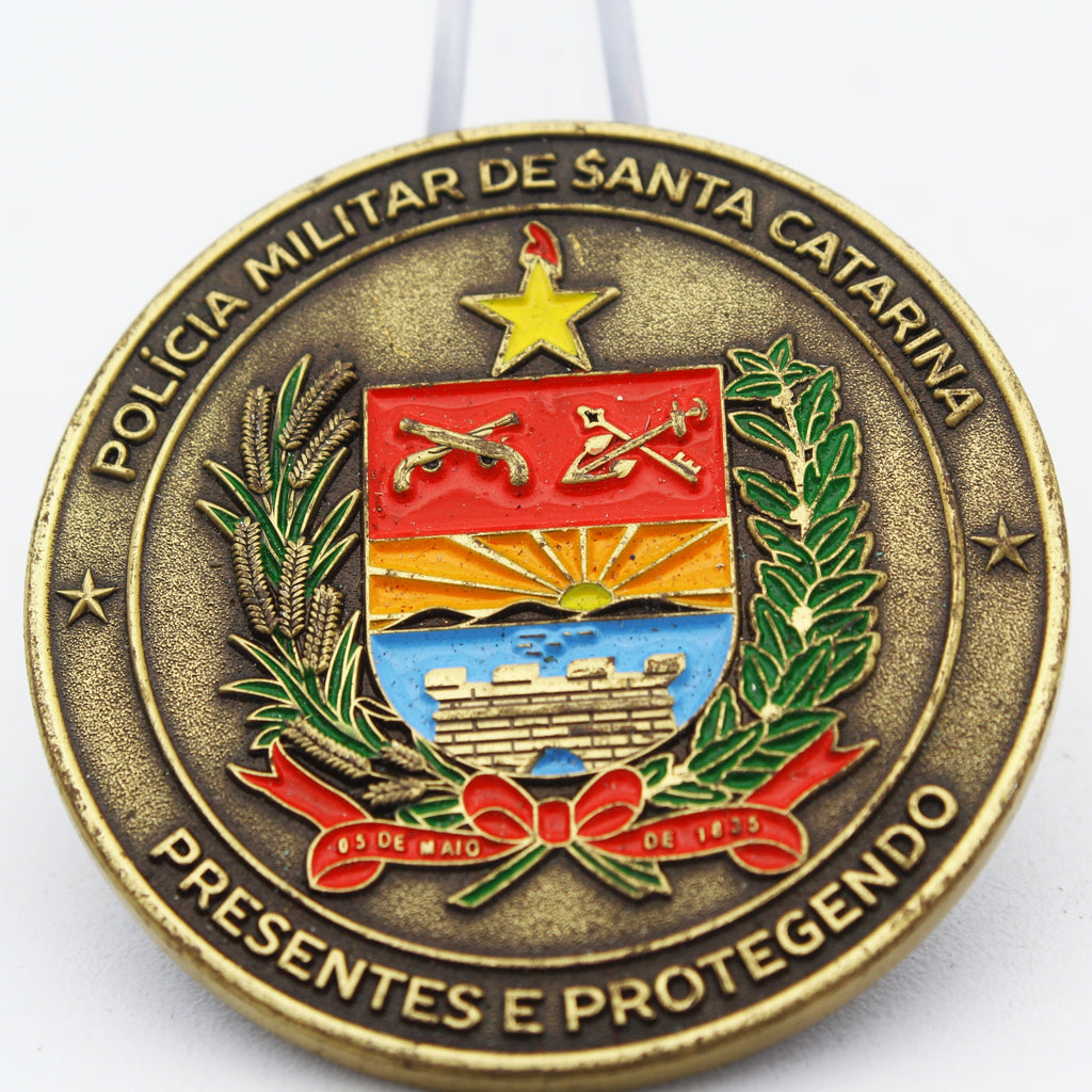 Santa Catarina Military Police 2019 Challenge Coin 1.75 Inch Brass Pre-owned