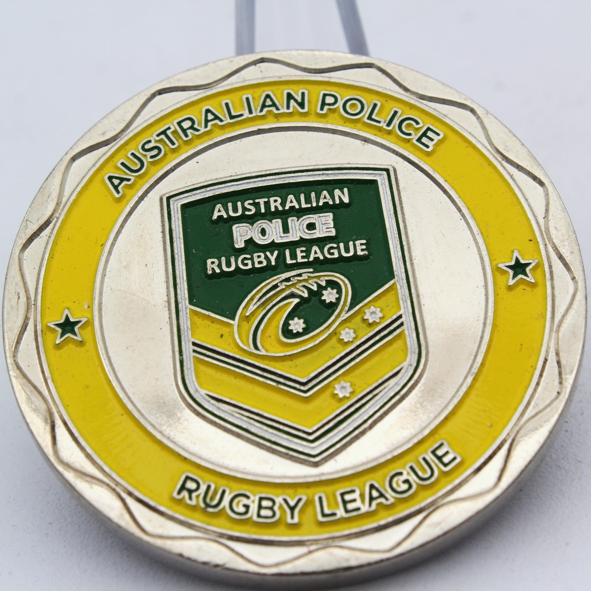 Australian Police Rugby League APRL 15th Tri-Series Anniversary Challenge Coin 1.75" Pre-owned